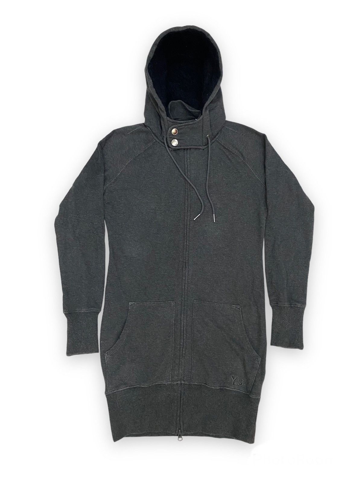 image of Y 3 x Yohji Yamamoto Y3 X Adidas Long Hoodie in Dark Grey, Men's (Size XS)