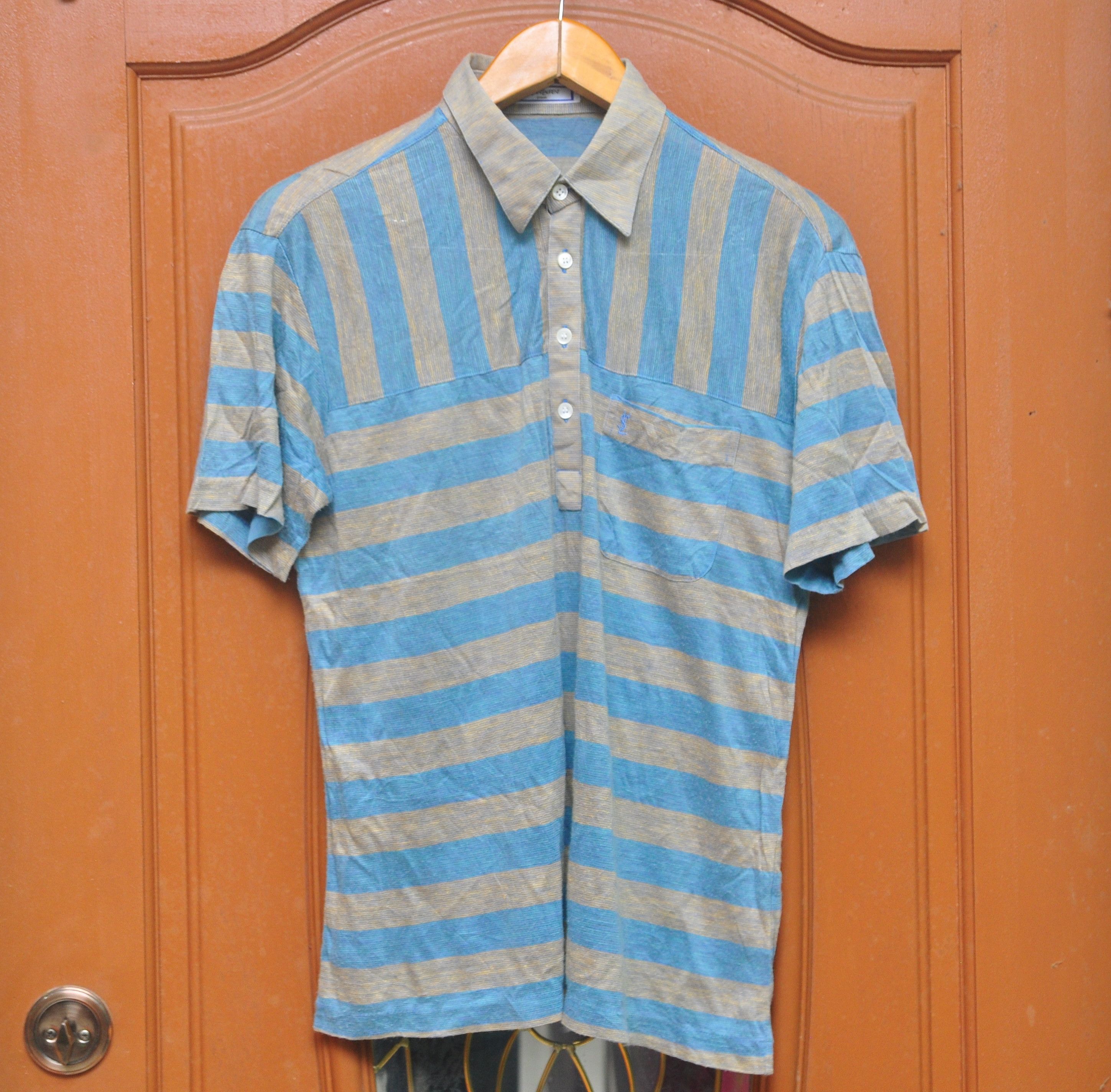 Designer × Japanese Brand × Yves Saint Laurent Vintage YSL Vyes Saint lauren Polo Shirt Size US M / EU 48-50 / 2 - 2 Thumbnail