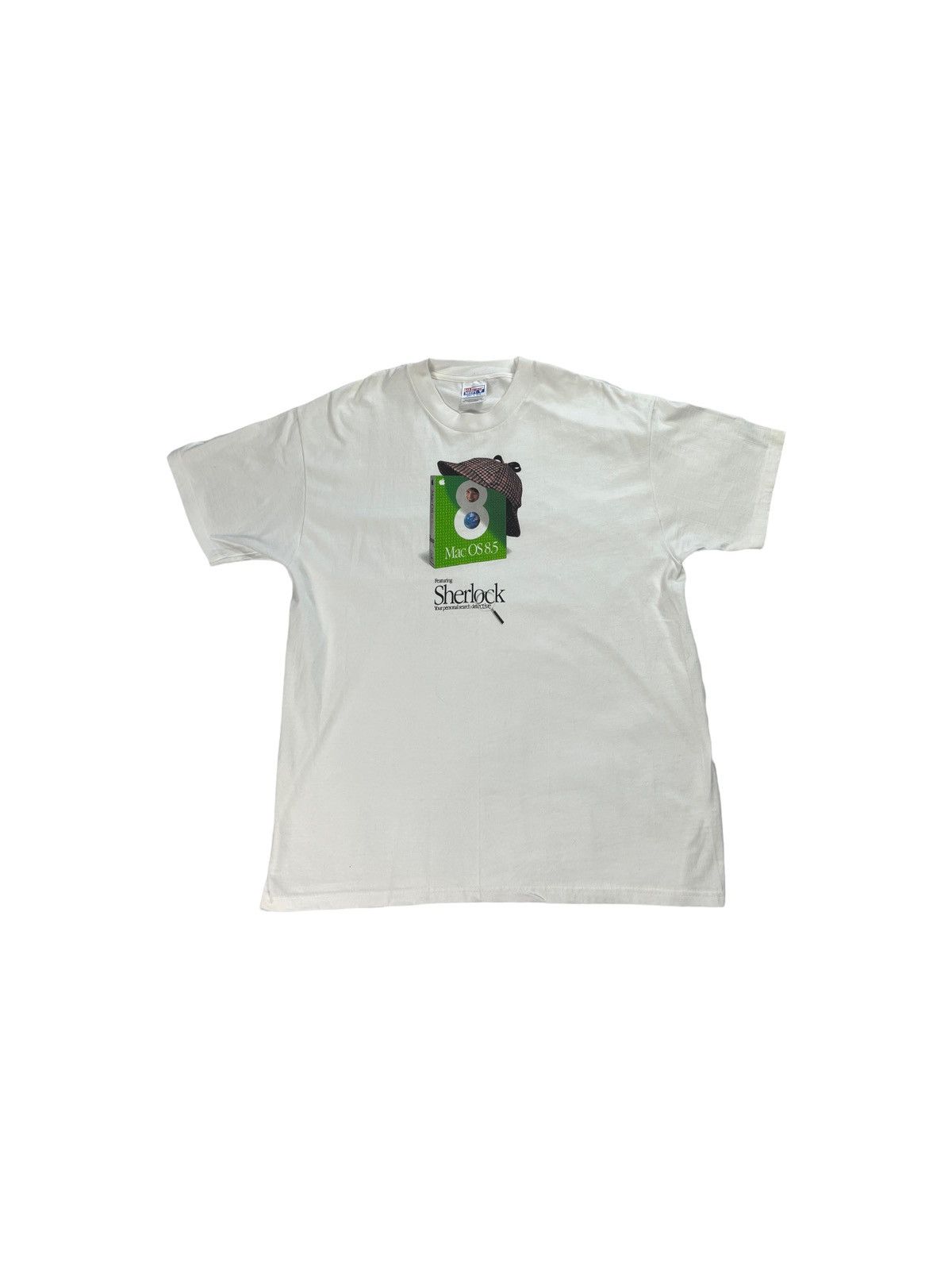 Vintage 90s Apple Sherlock Mac OS Streetwear Shirt Short Sleeve T 
