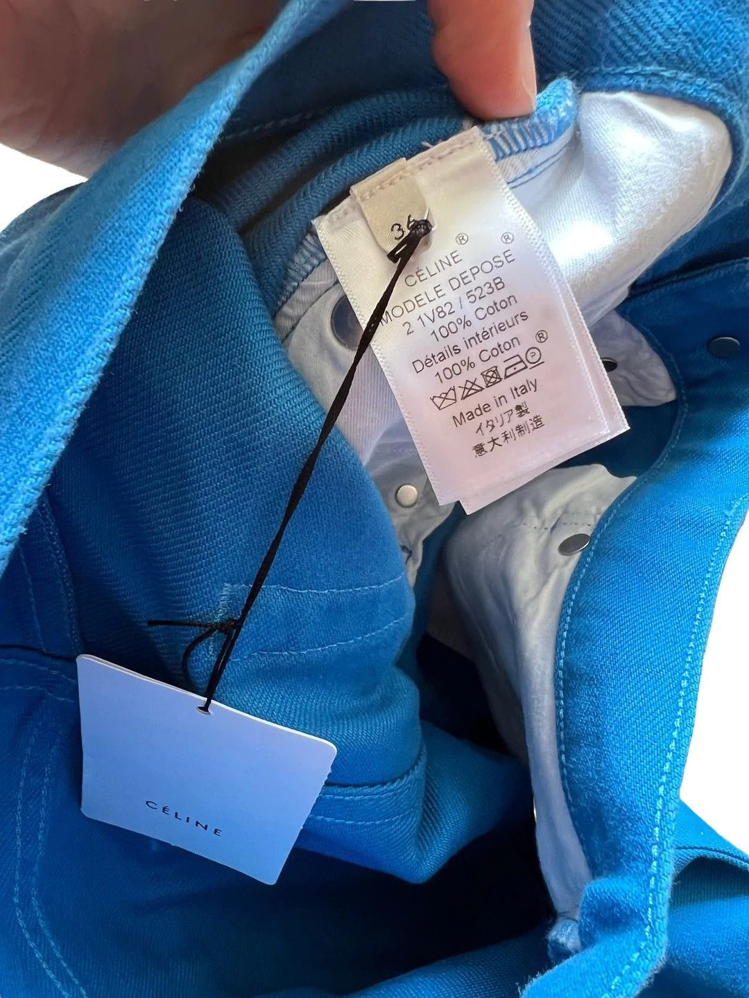 Celine Phoebe Philo Era Blue Woven Denim Size 26" / US 2 / IT 38 - 9 Thumbnail