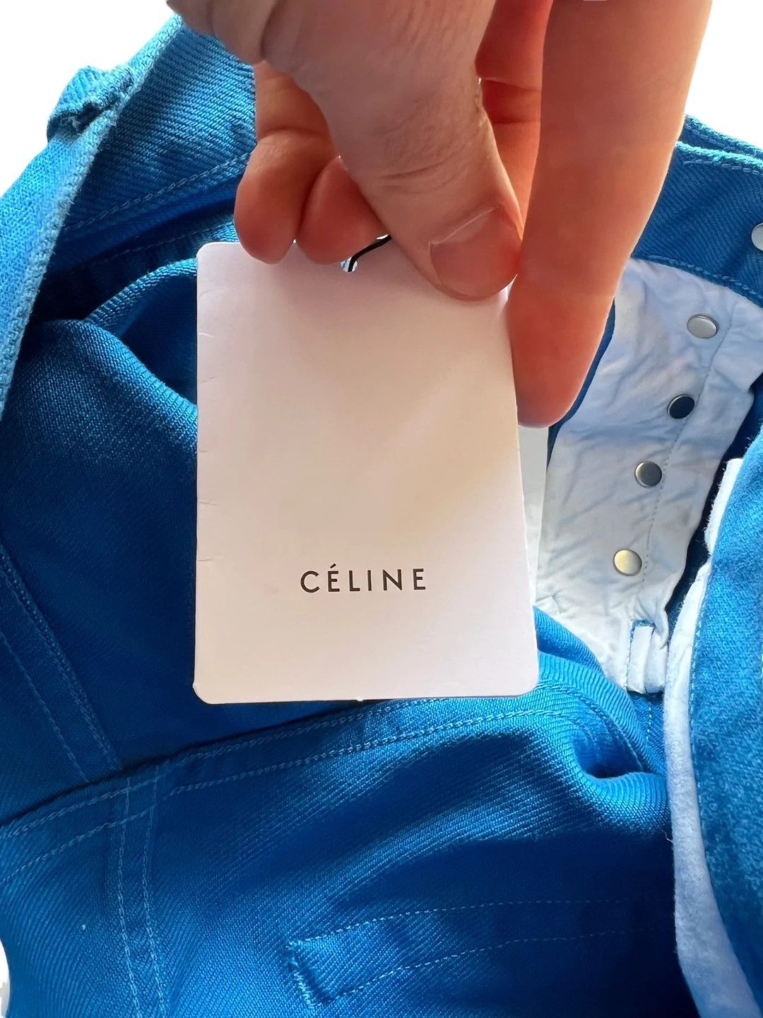 Celine Phoebe Philo Era Blue Woven Denim Size 26" / US 2 / IT 38 - 5 Thumbnail