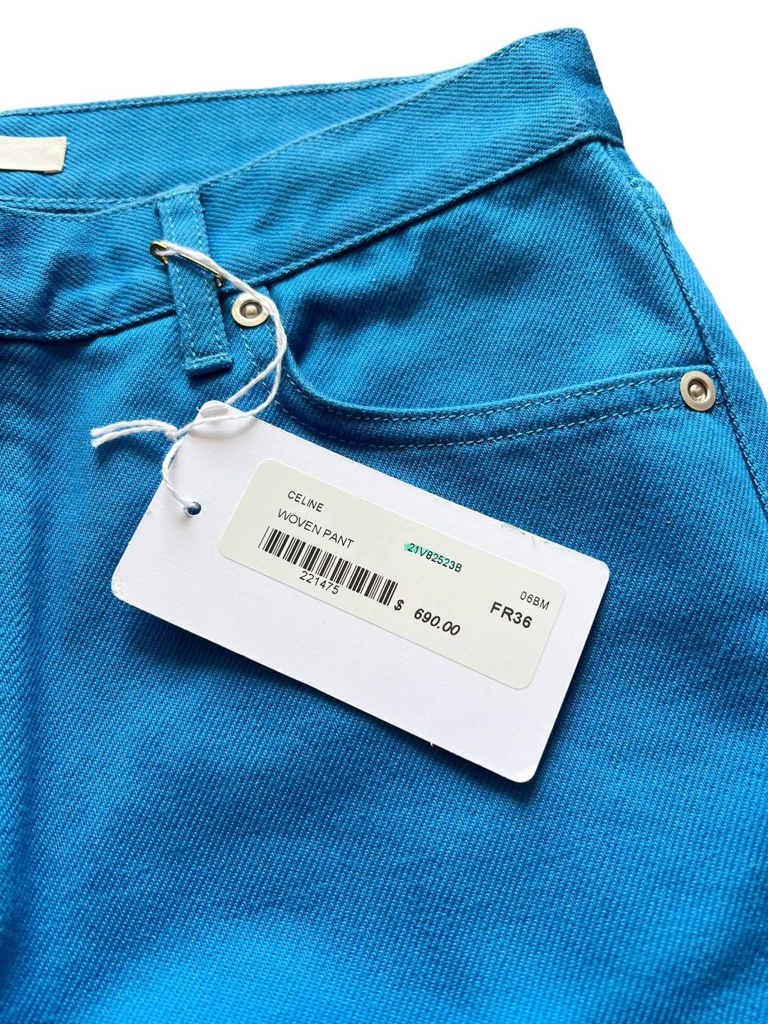 Celine Phoebe Philo Era Blue Woven Denim Size 26" / US 2 / IT 38 - 8 Thumbnail