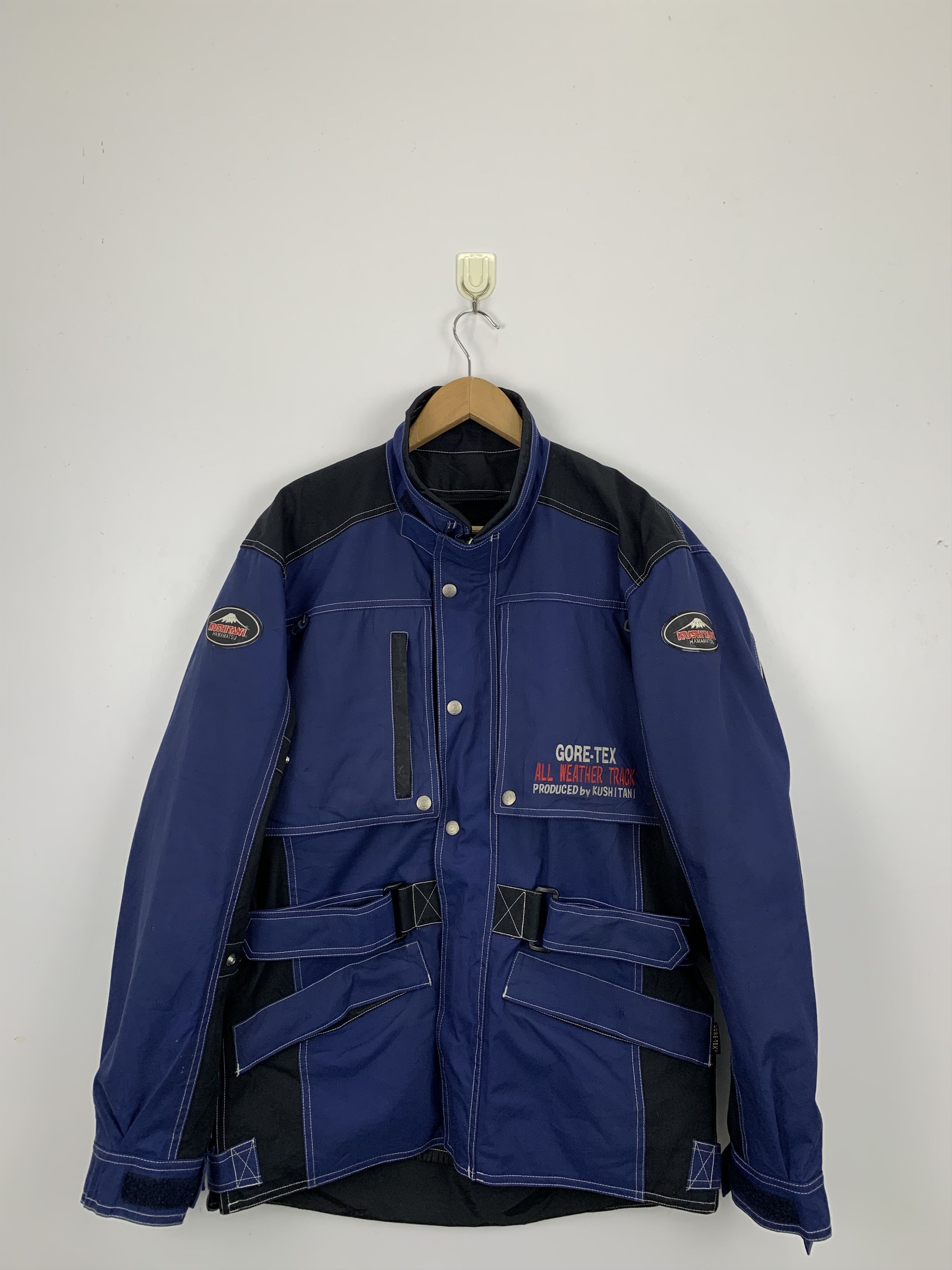 image of Kushitani Racing Motorcycle Riding Jacket Goretex in Blue, Men's (Size Large)