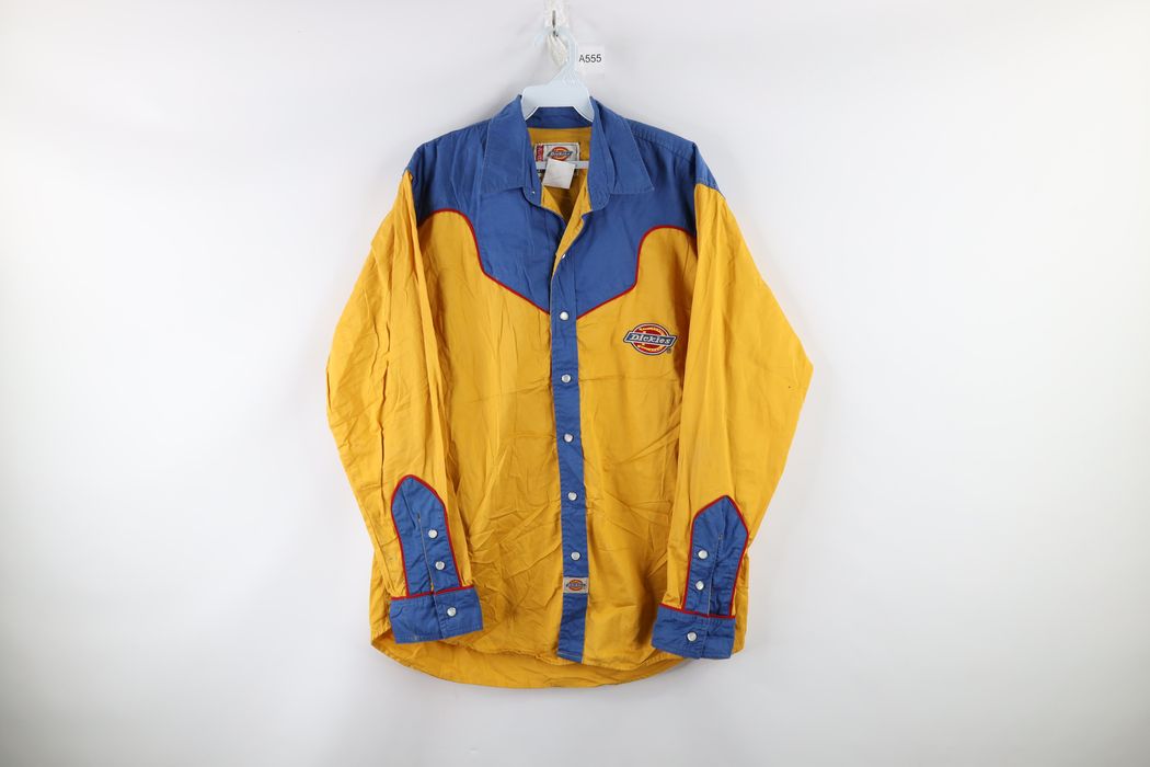 vintage-vintage-dickies-spell-out-western-pearl-snap-button-shirt-grailed