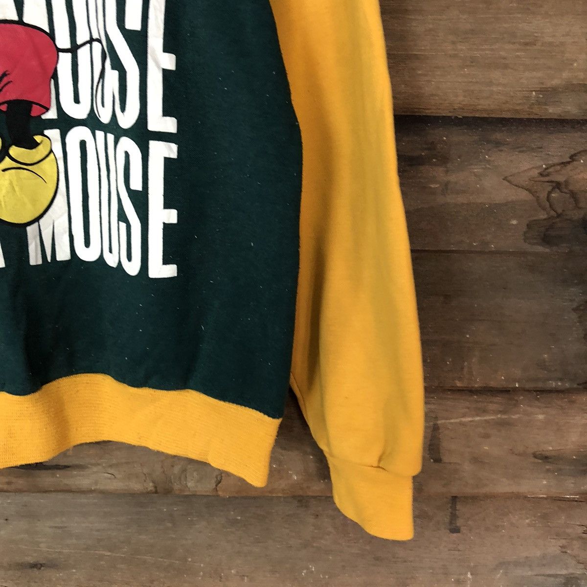 Disney Mickey Mouse Green Yellow Sweatshirt #5984 Size M / US 6-8 / IT 42-44 - 5 Thumbnail