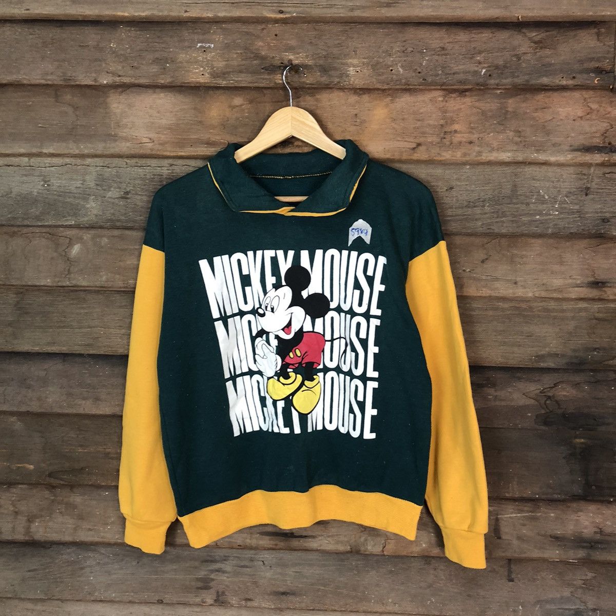 Disney Mickey Mouse Green Yellow Sweatshirt #5984 Size M / US 6-8 / IT 42-44 - 1 Thumbnail