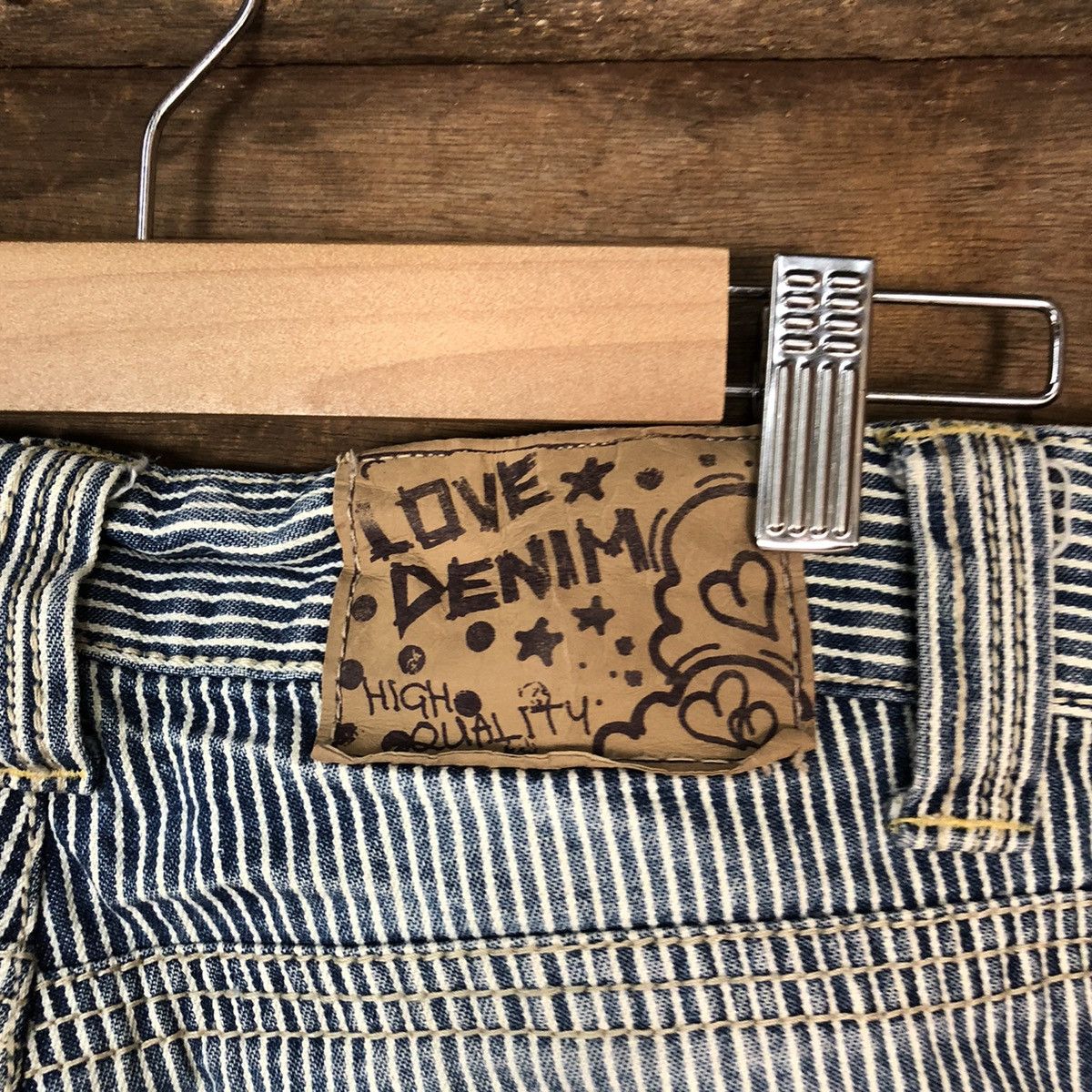 Japanese Brand Love Denim Blue stripe Distressed Denim Pants #5004 Size US 30 / EU 46 - 15 Thumbnail