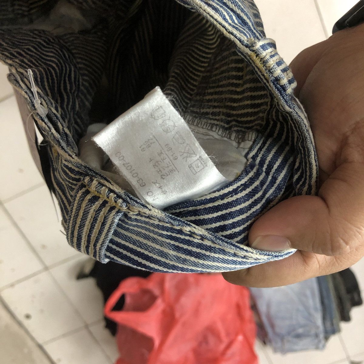 Japanese Brand Love Denim Blue stripe Distressed Denim Pants #5004 Size US 30 / EU 46 - 16 Thumbnail