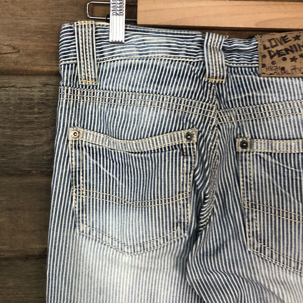 Japanese Brand Love Denim Blue stripe Distressed Denim Pants #5004 Size US 30 / EU 46 - 13 Thumbnail