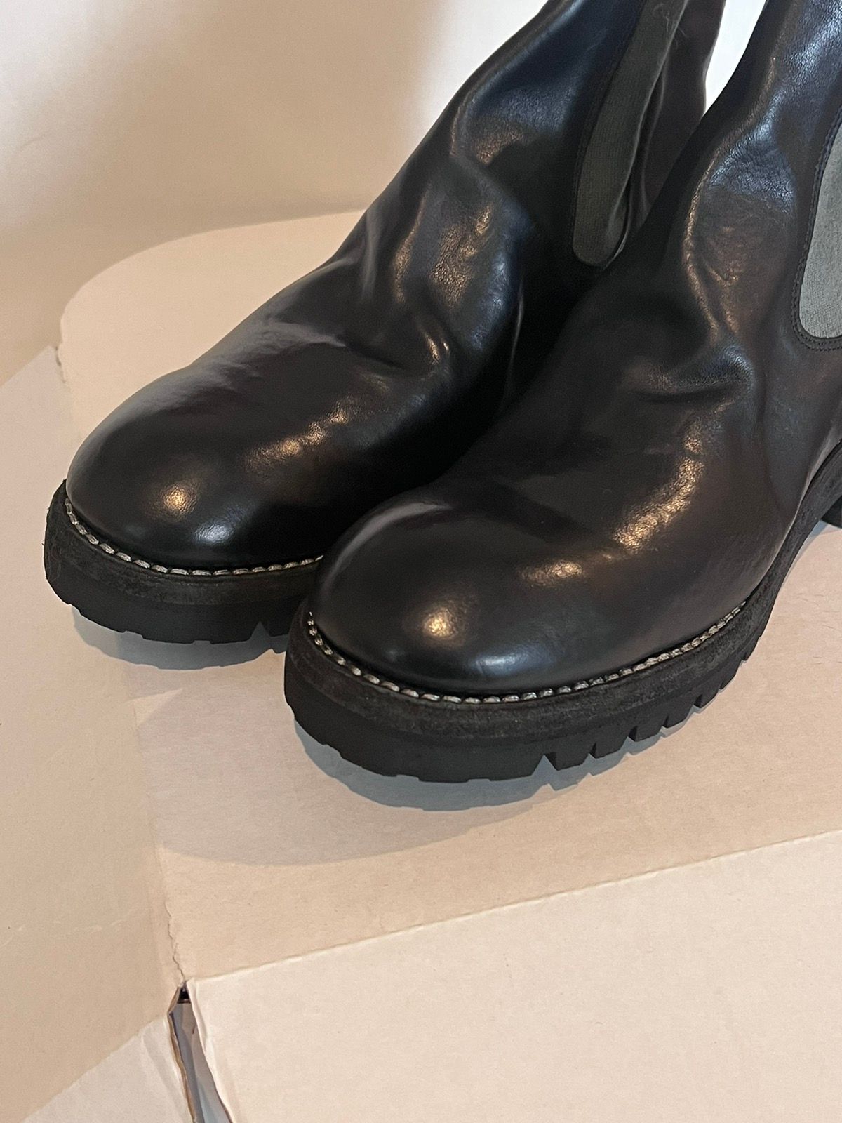 Pre-owned Guidi Leather Chelsea Boots In Black