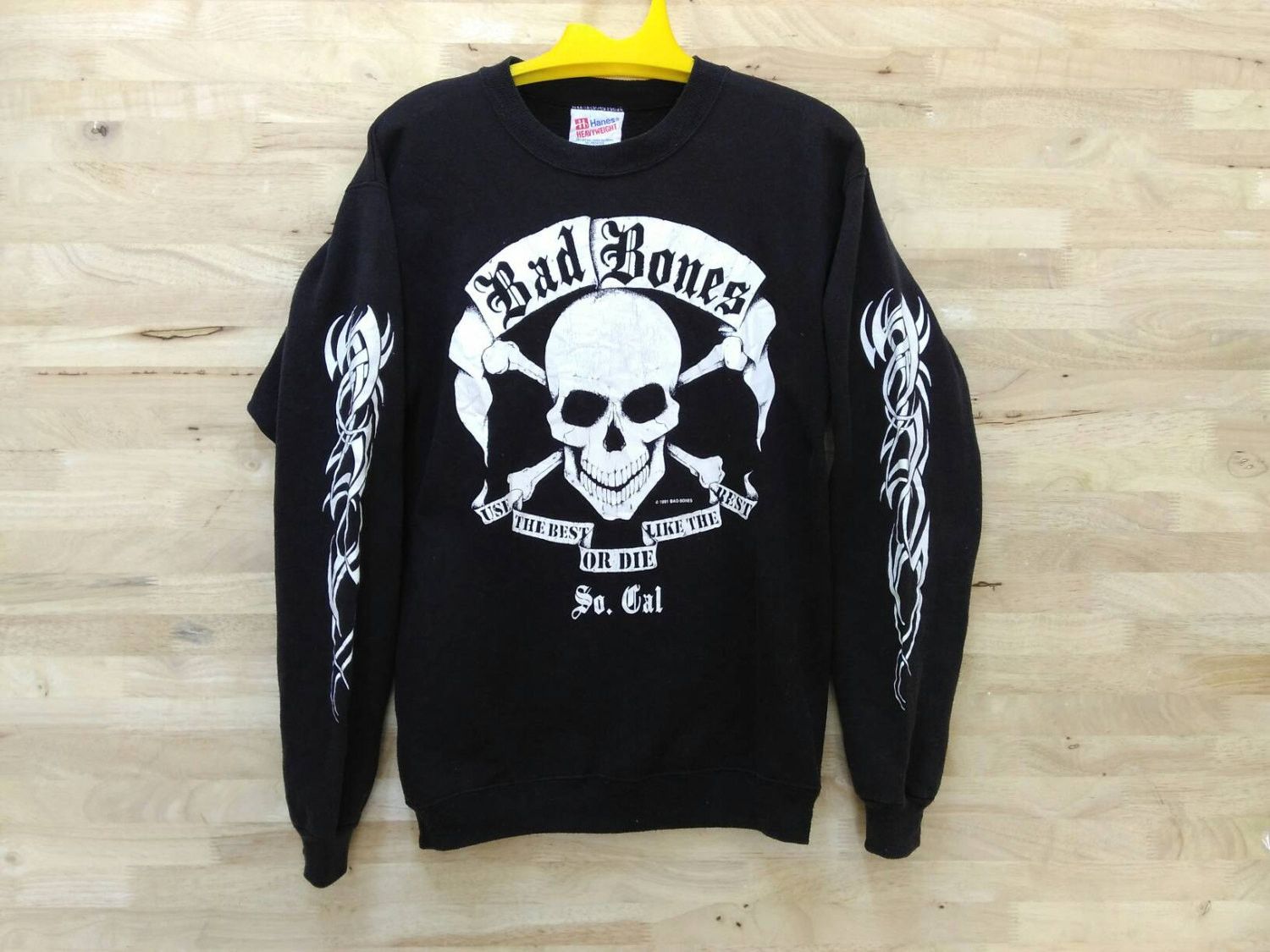 Vintage Vintage 1991 Bad Bones Motorcycle Gang Club Sweatshirt