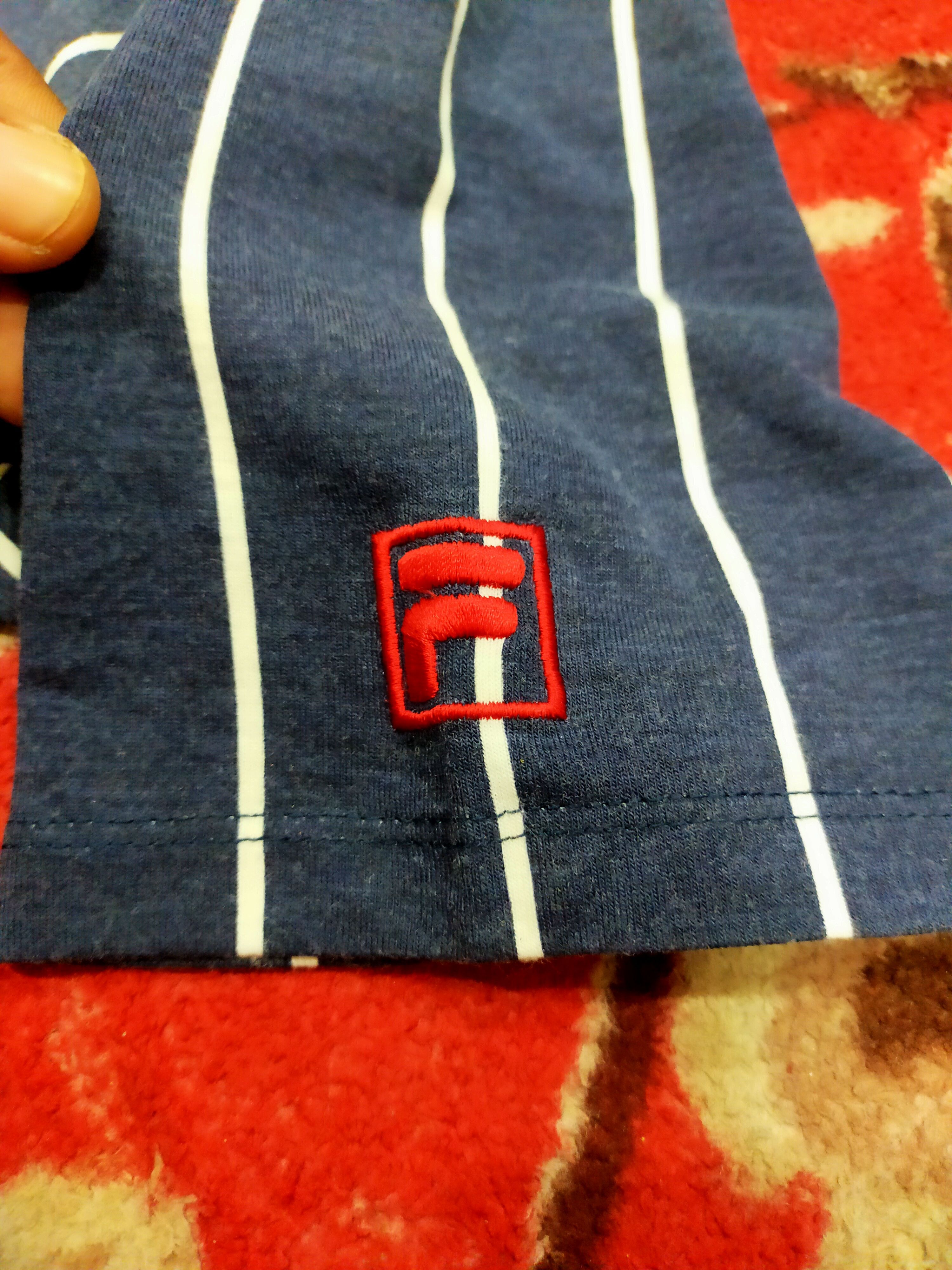 Fila × Vintage Vintage Fila Big Logo V-neck Stripes tee Size US L / EU 52-54 / 3 - 5 Thumbnail