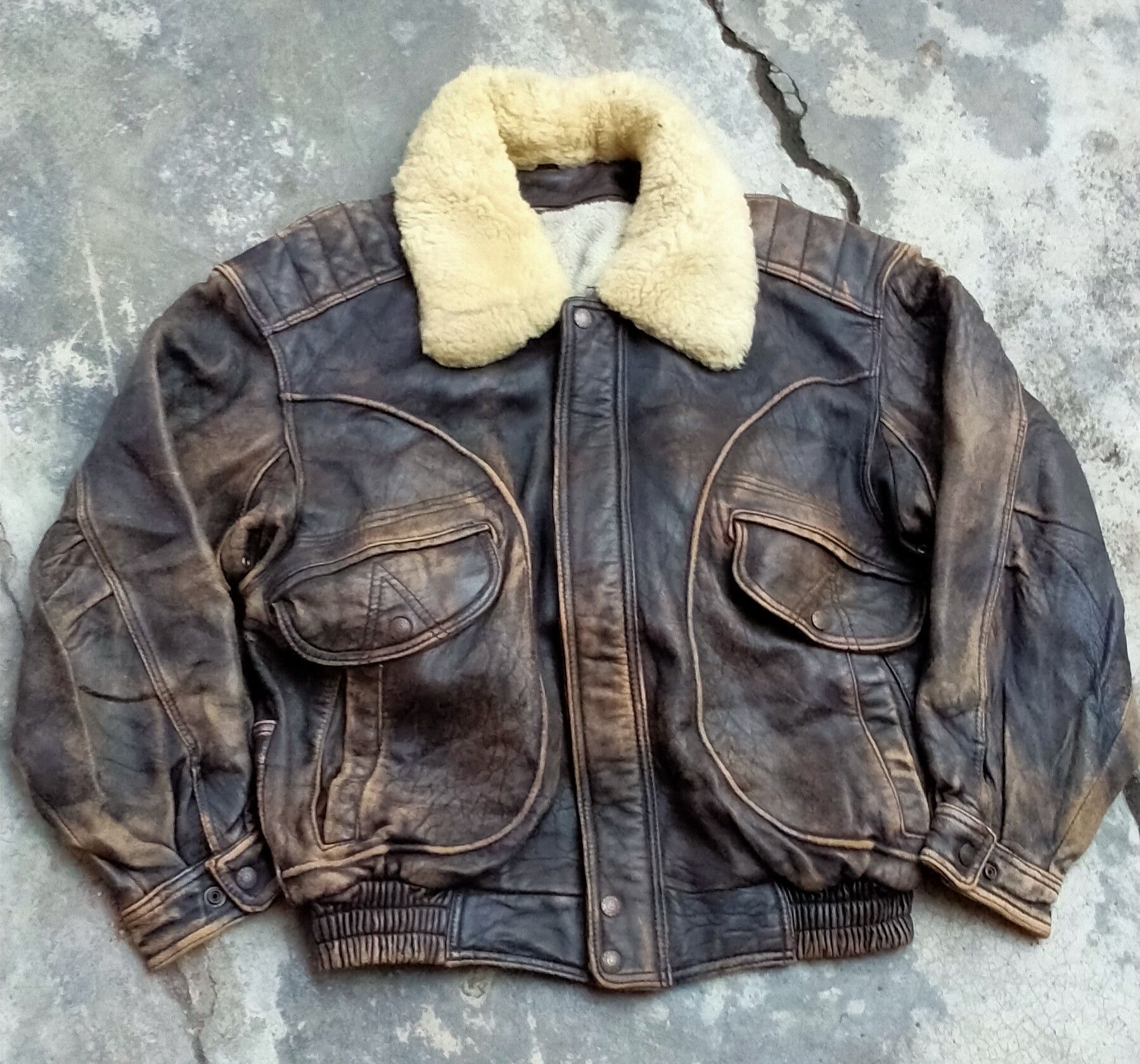 Leather Jacket Military Vintage ZUFOLO leather jacket made in korea Grailed