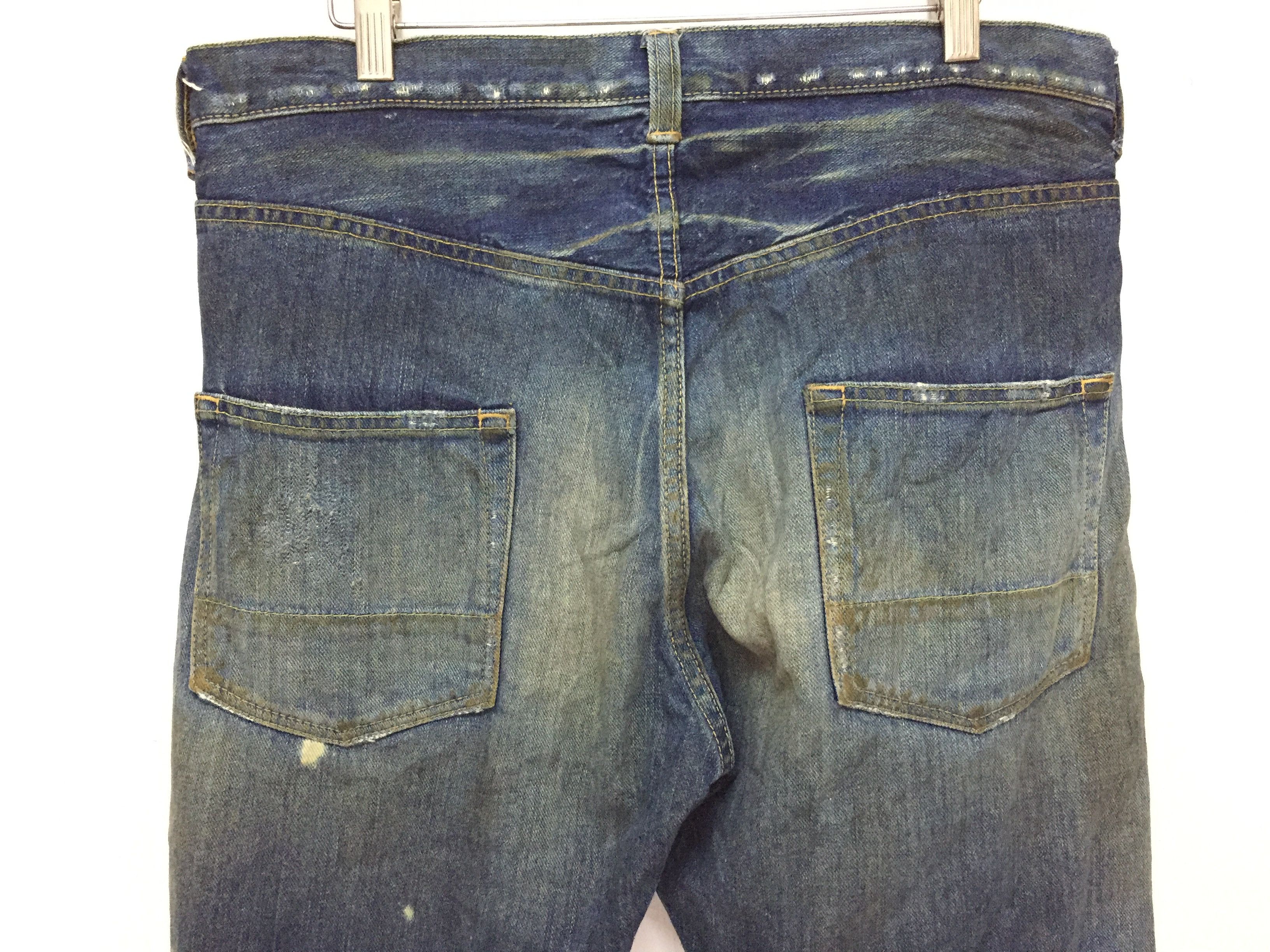 MasterPiece 90's Masterpiece Mad Hectic distressed wash denim Size US 33 - 10 Thumbnail