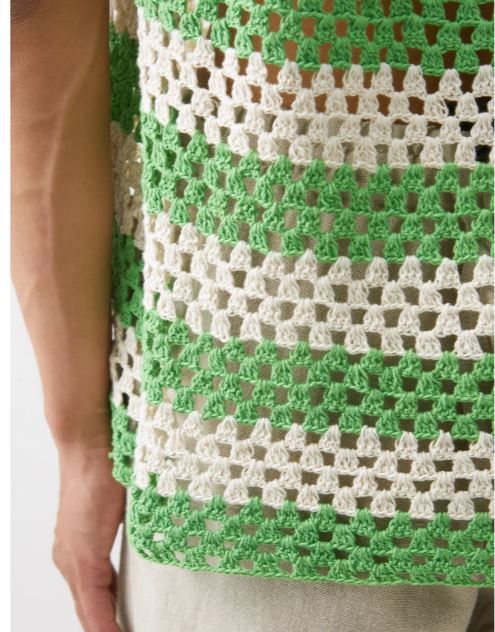 Bode BODE Striped cotton-crochet shirt med/large Size US M / EU 48-50 / 2 - 3 Thumbnail