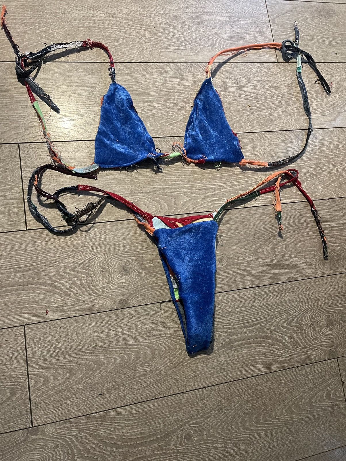 Grailed × Vintage Denim velvet embroidered reversible bikini set Size S / US 4 / IT 40 - 9 Thumbnail