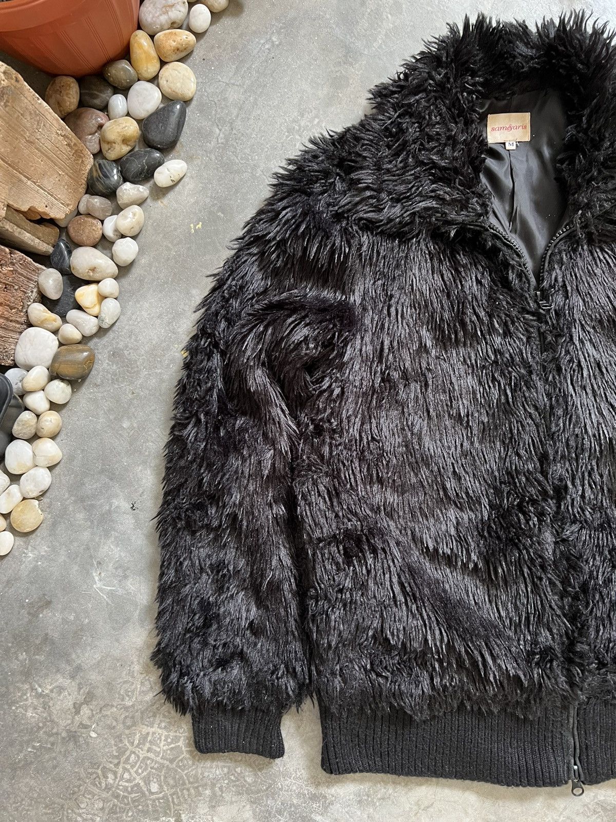 Japanese Brand × Vintage Black Heavyweight Blank Zipper Up Quilted Mohair Jacket Size US M / EU 48-50 / 2 - 15 Thumbnail