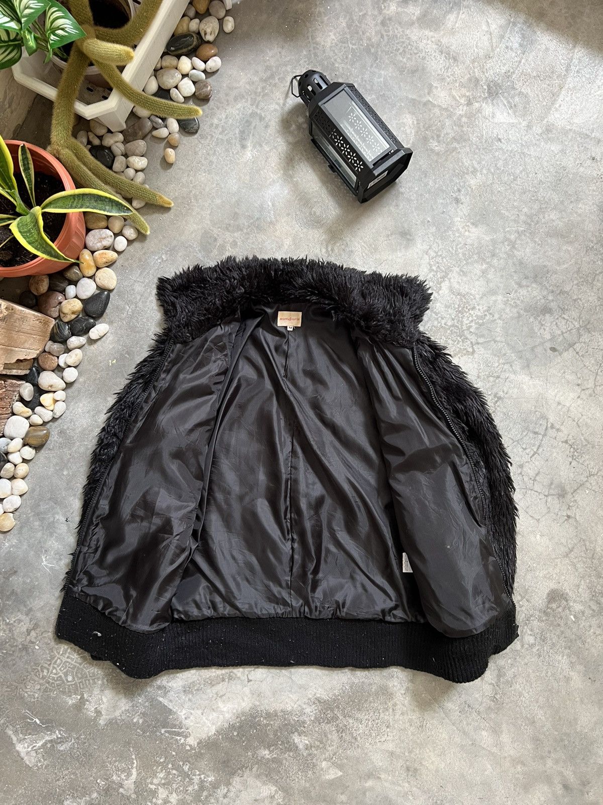 Japanese Brand × Vintage Black Heavyweight Blank Zipper Up Quilted Mohair Jacket Size US M / EU 48-50 / 2 - 9 Thumbnail