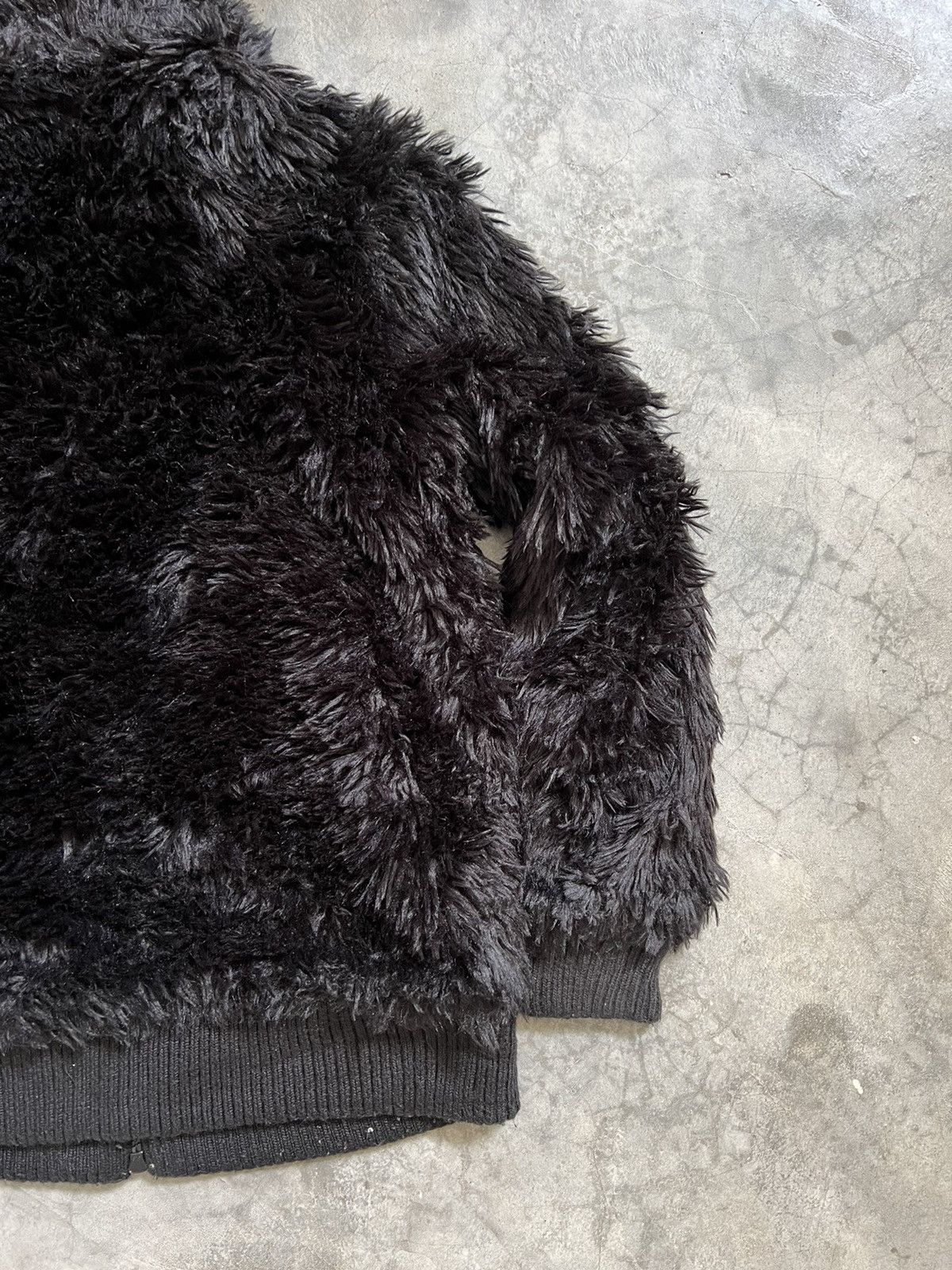 Japanese Brand × Vintage Black Heavyweight Blank Zipper Up Quilted Mohair Jacket Size US M / EU 48-50 / 2 - 8 Thumbnail