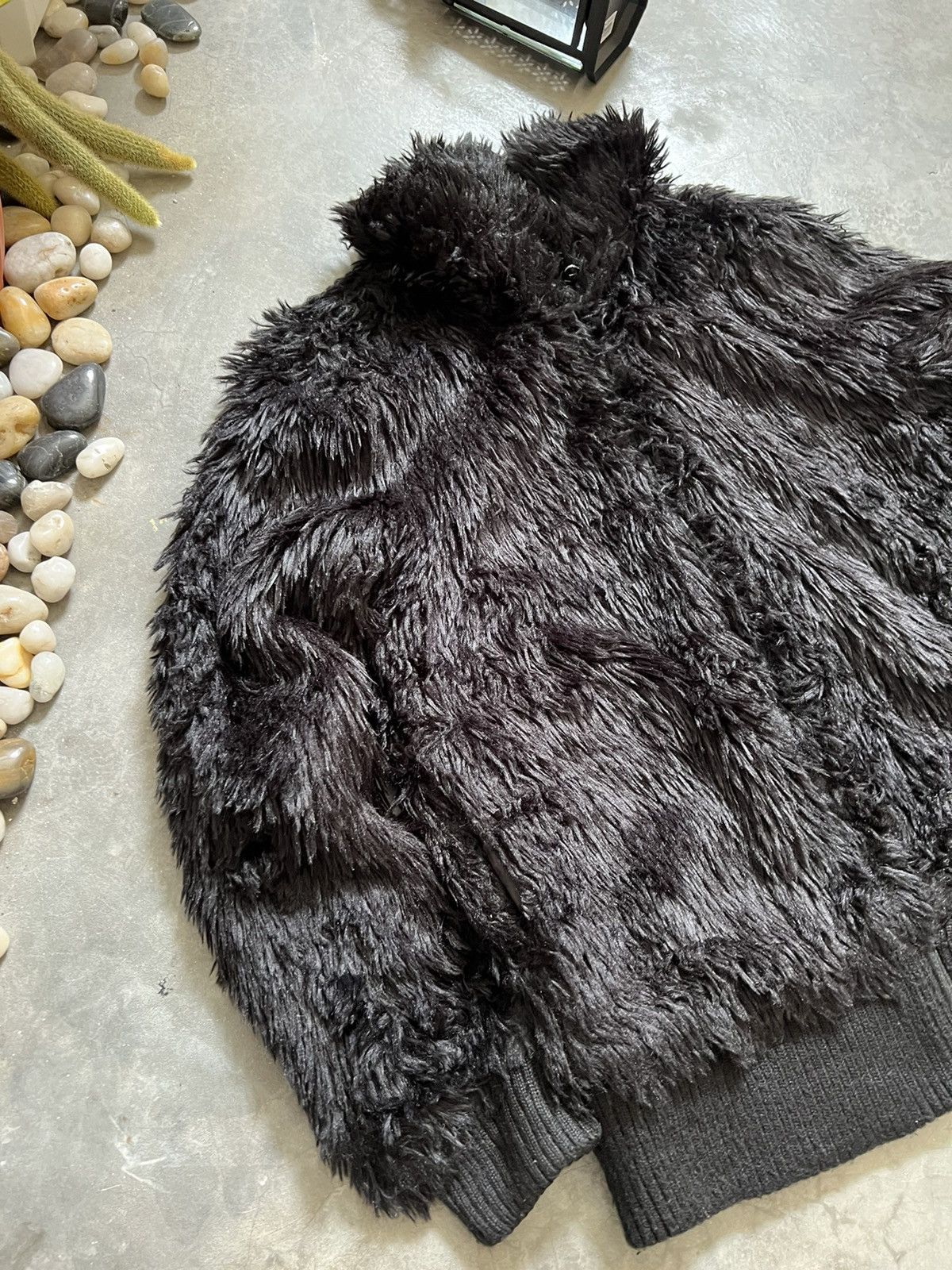 Japanese Brand × Vintage Black Heavyweight Blank Zipper Up Quilted Mohair Jacket Size US M / EU 48-50 / 2 - 6 Thumbnail