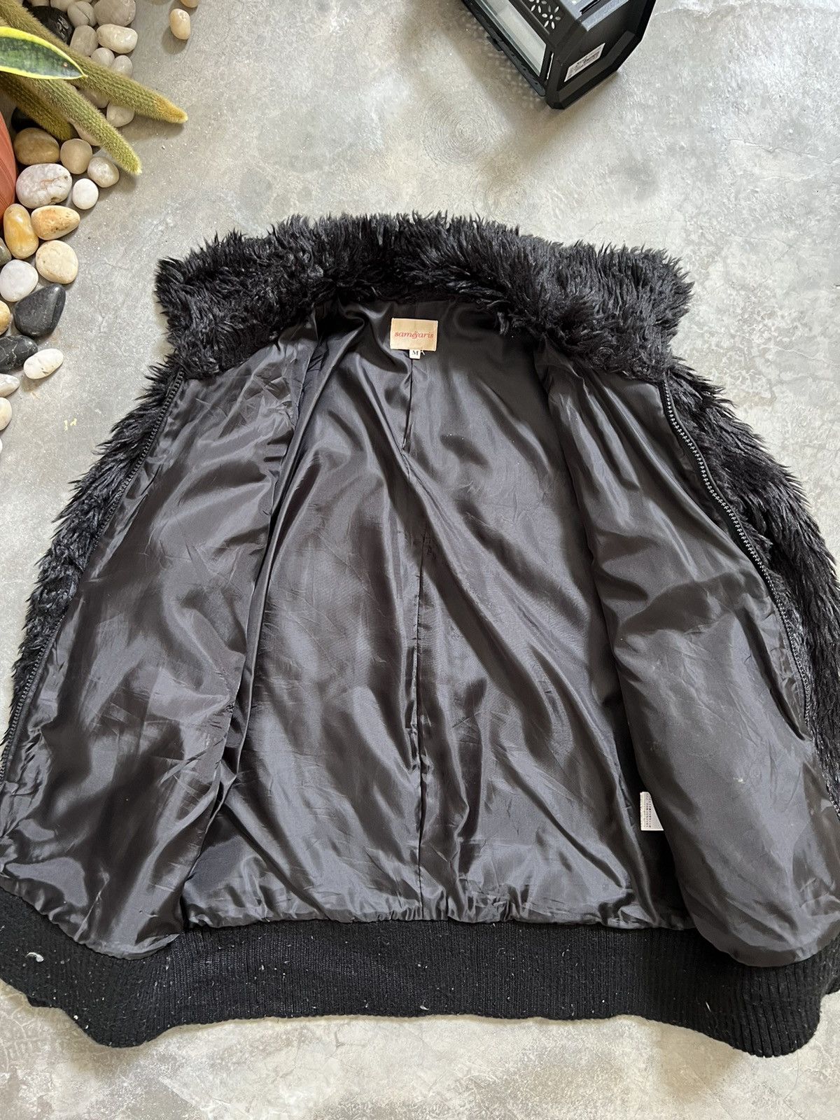 Japanese Brand × Vintage Black Heavyweight Blank Zipper Up Quilted Mohair Jacket Size US M / EU 48-50 / 2 - 10 Thumbnail
