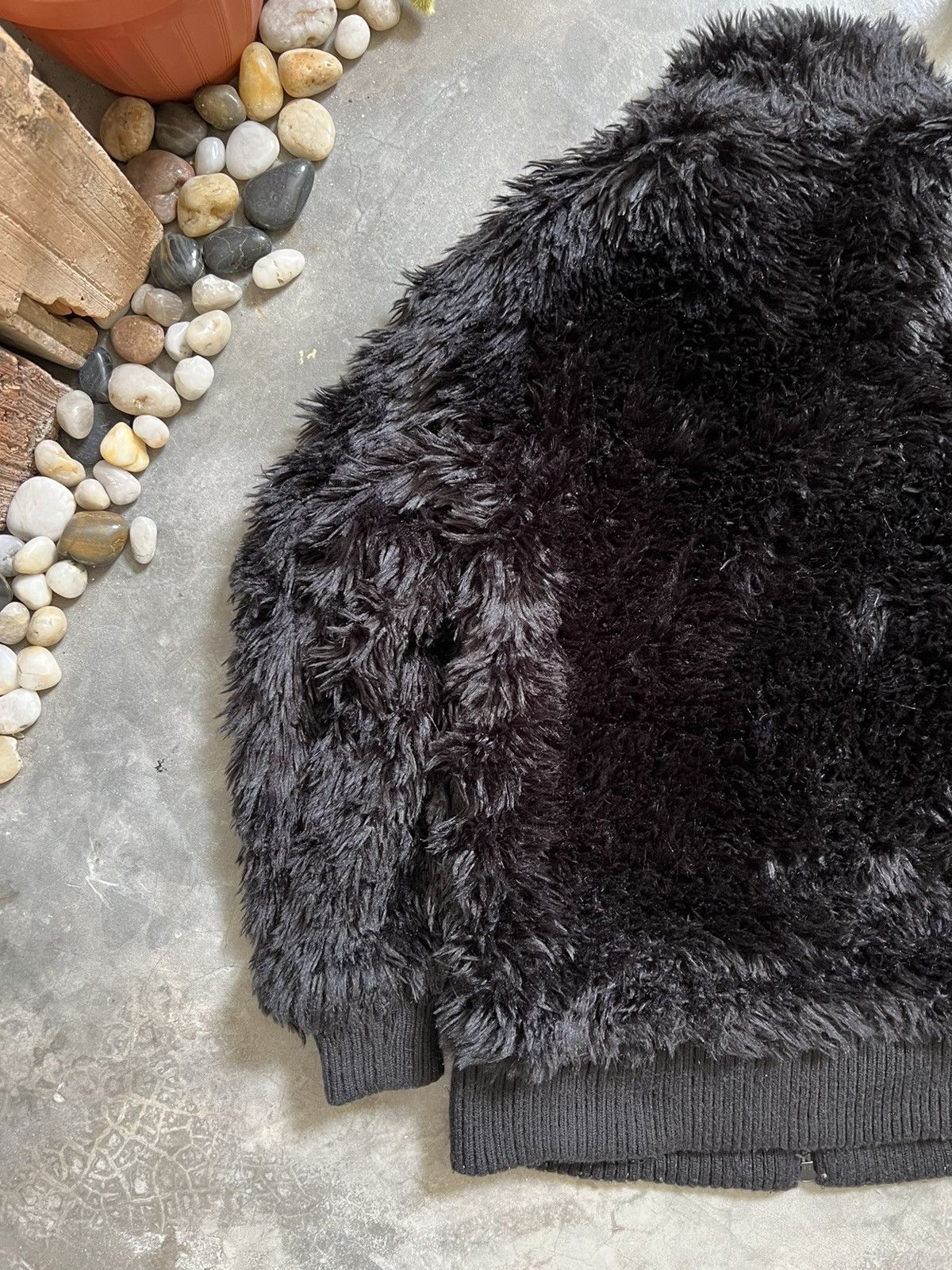 Japanese Brand × Vintage Black Heavyweight Blank Zipper Up Quilted Mohair Jacket Size US M / EU 48-50 / 2 - 7 Thumbnail