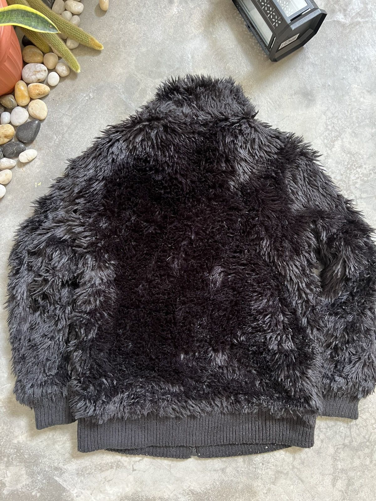 Japanese Brand × Vintage Black Heavyweight Blank Zipper Up Quilted Mohair Jacket Size US M / EU 48-50 / 2 - 12 Thumbnail