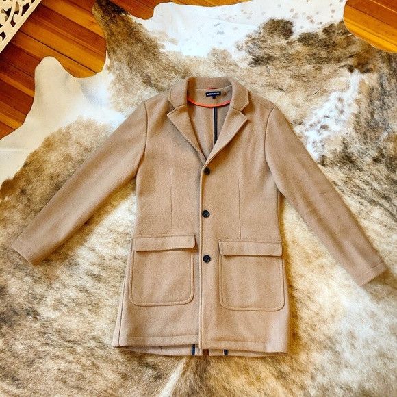 JackThreads Jackthreads Camel Wool Trench Pea Coat Jacket Size US S / EU 44-46 / 1 - 1 Thumbnail