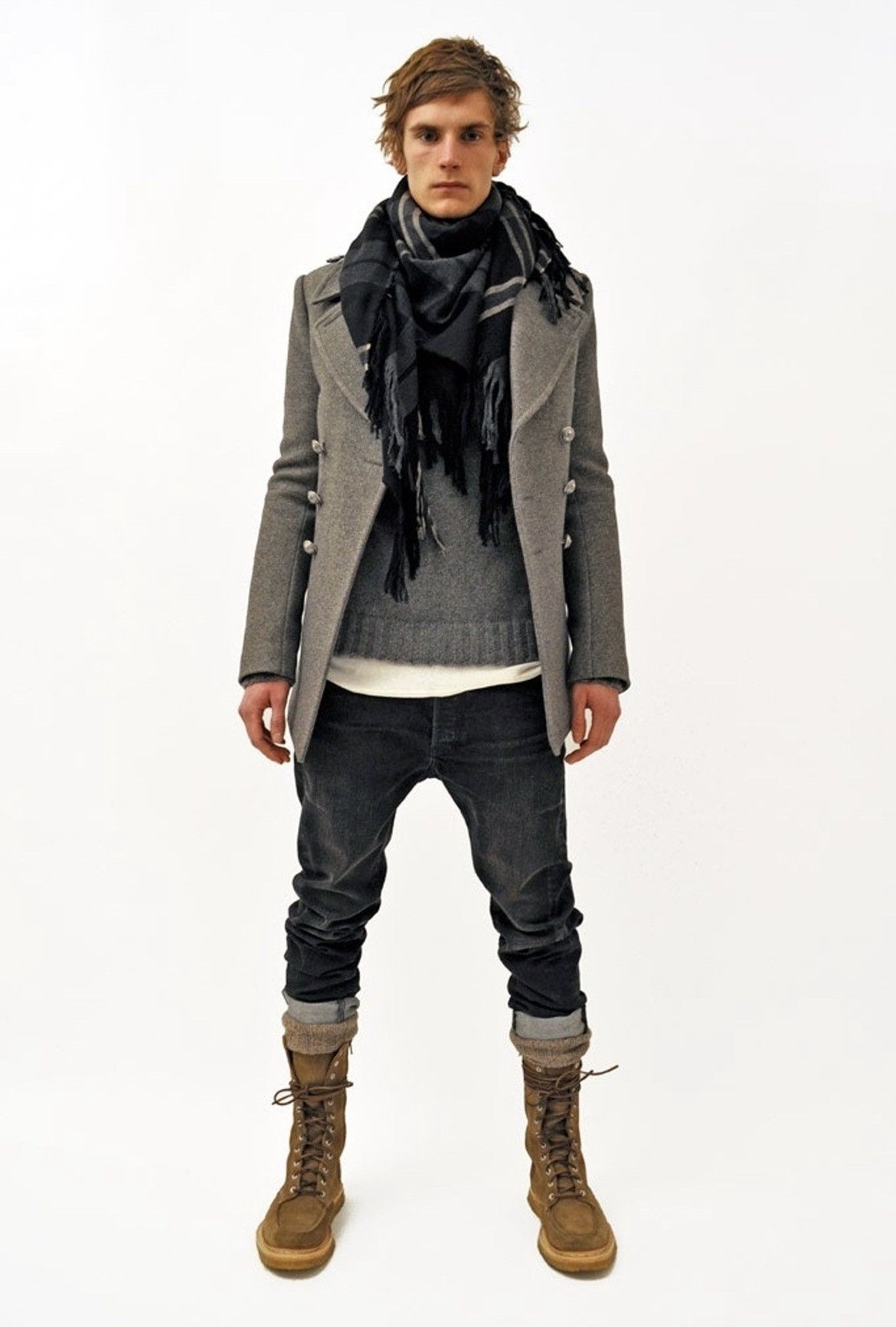 Balmain Balmain Grey Pea Coat Size US M / EU 48-50 / 2 - 2 Thumbnail