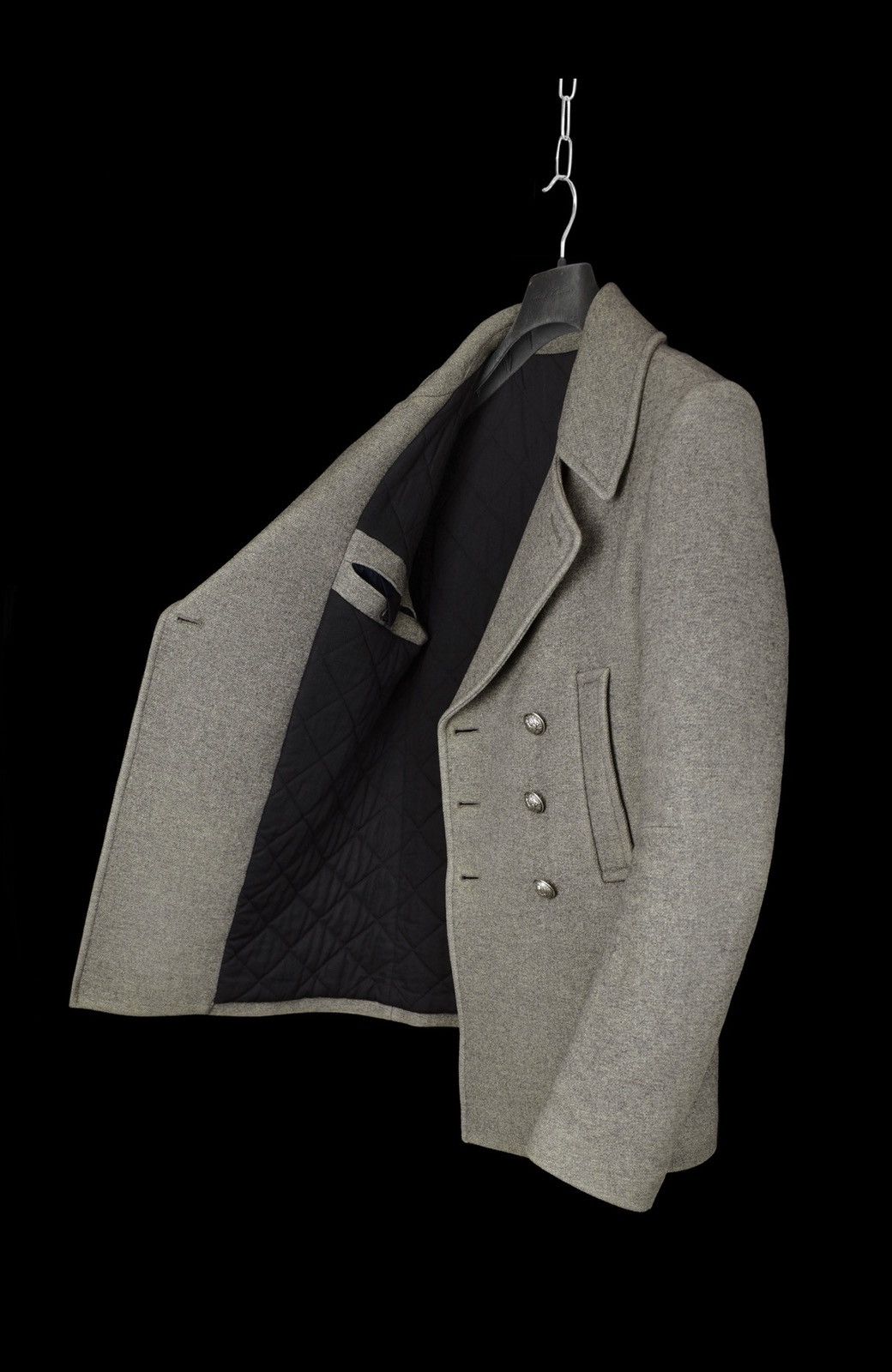 Balmain Balmain Grey Pea Coat Size US M / EU 48-50 / 2 - 3 Thumbnail