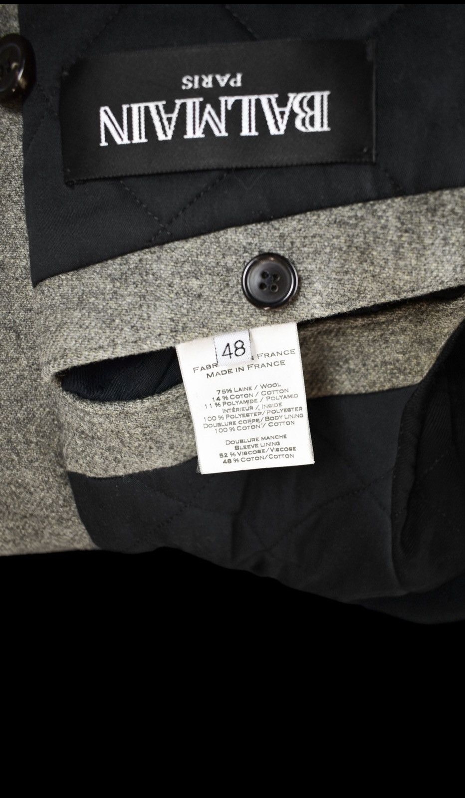 Balmain Balmain Grey Pea Coat Size US M / EU 48-50 / 2 - 7 Thumbnail