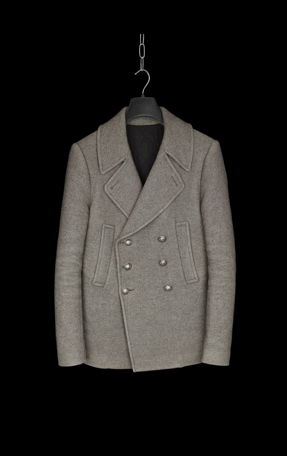 Balmain Balmain Grey Pea Coat Size US M / EU 48-50 / 2 - 1 Thumbnail