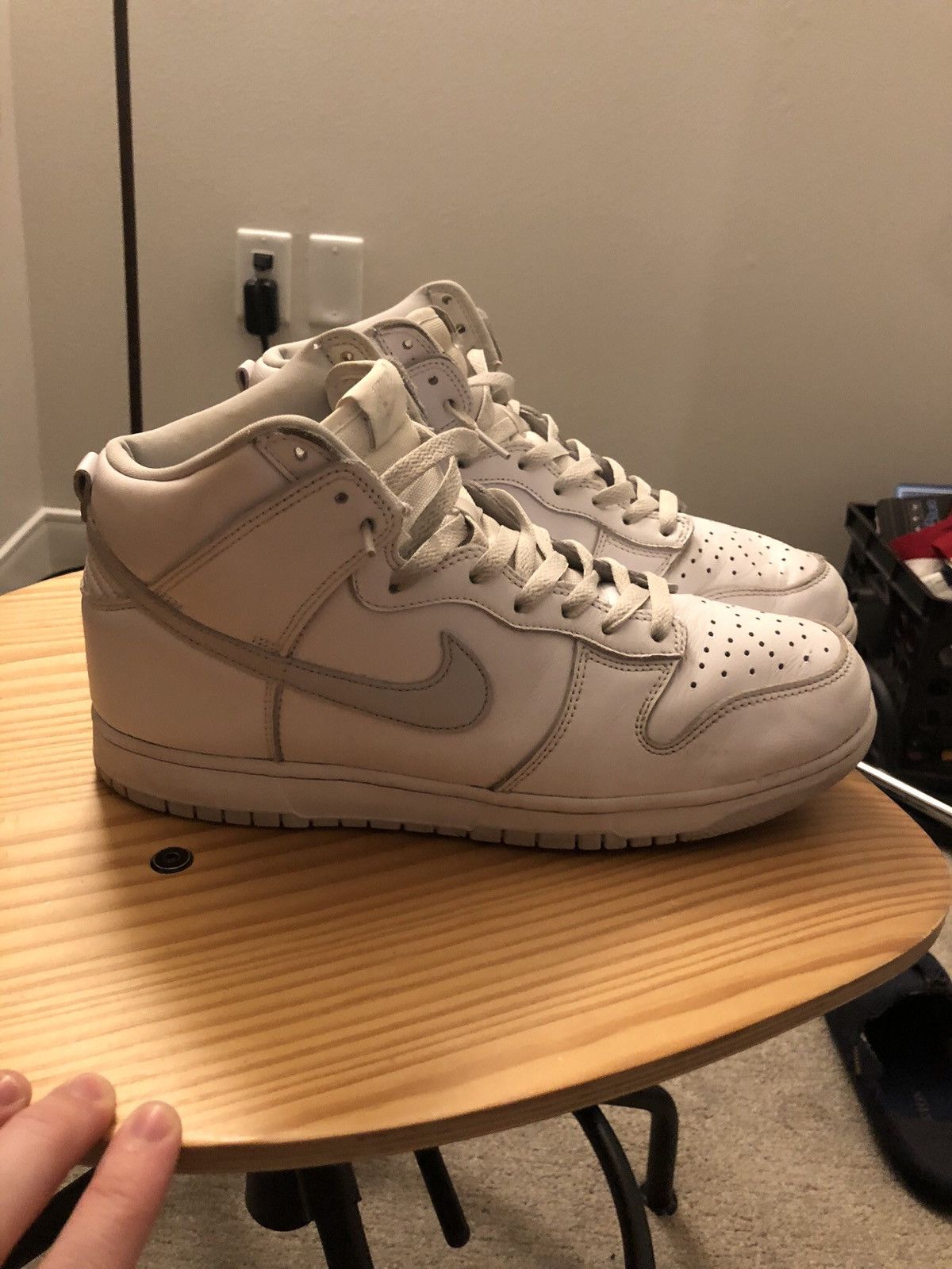 image of Nike Dunk High “Platinum” Shoes in White, Men's (Size 11)