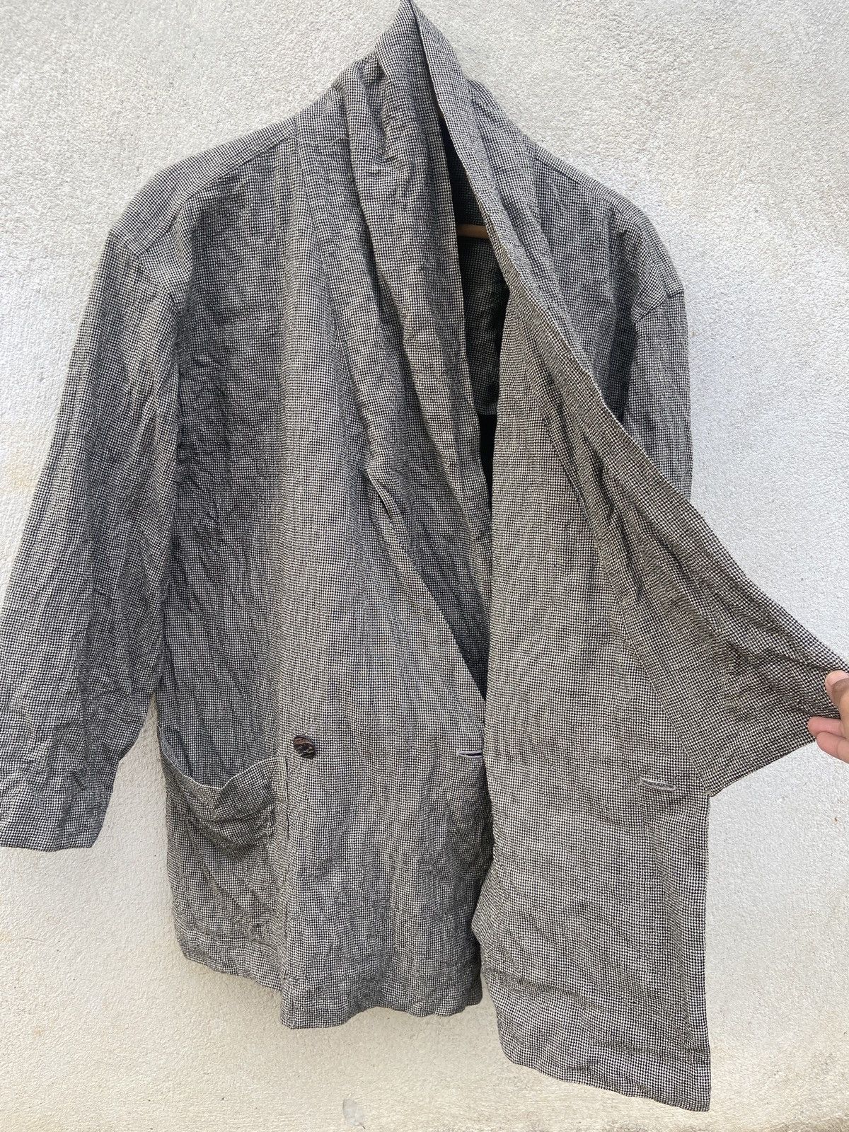 Designer × Issey Miyake × Vintage Vintage Plantation Wool Big Collar Cardigan Jacket Size US M / EU 48-50 / 2 - 7 Thumbnail