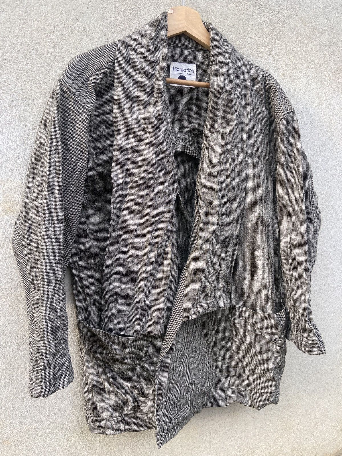 Designer × Issey Miyake × Vintage Vintage Plantation Wool Big Collar Cardigan Jacket Size US M / EU 48-50 / 2 - 4 Thumbnail