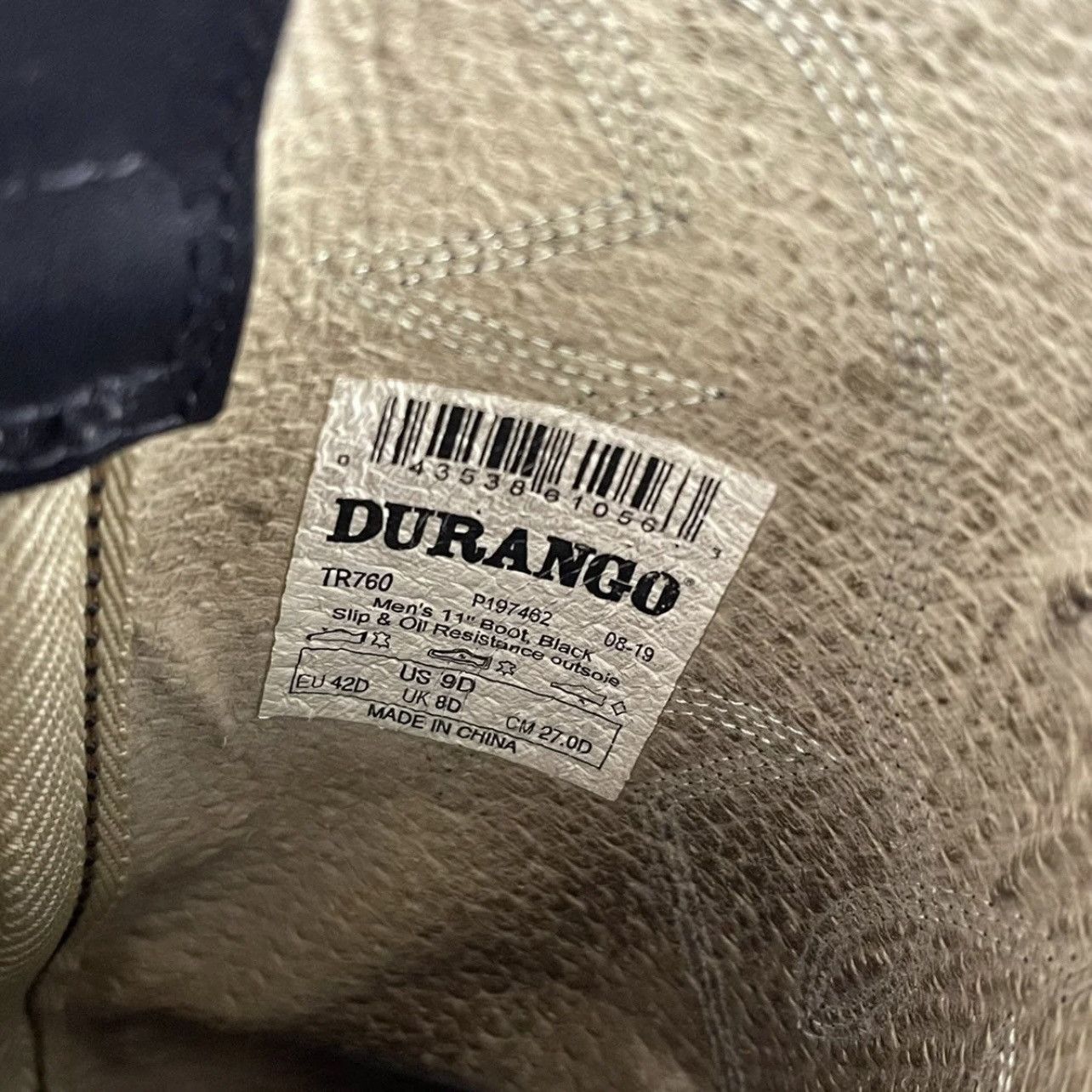 Durango DURANGO Oiled Black Leather Mens 11" Western Cowboy Boots Size US 9 / EU 42 - 10 Thumbnail