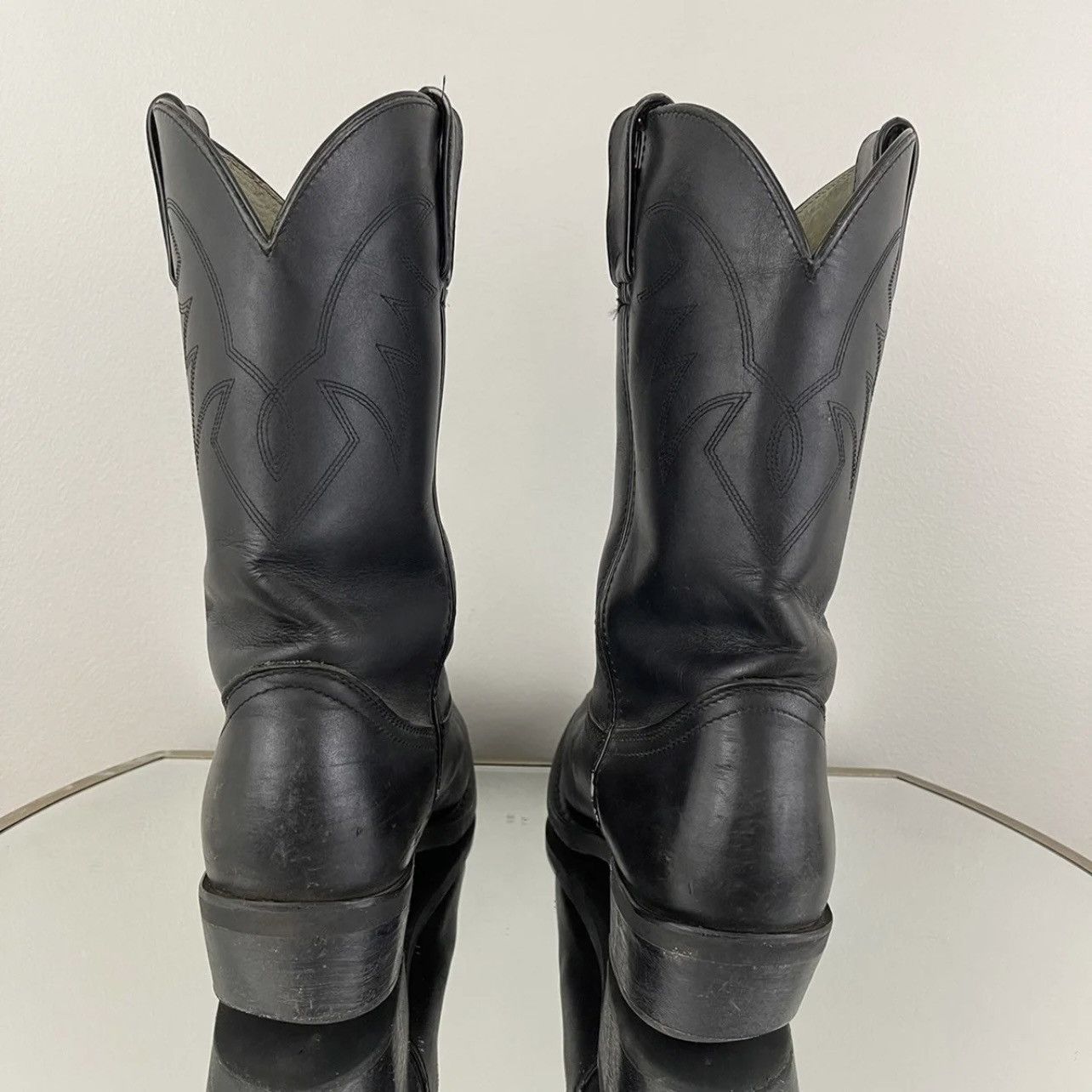 Durango DURANGO Oiled Black Leather Mens 11" Western Cowboy Boots Size US 9 / EU 42 - 4 Thumbnail