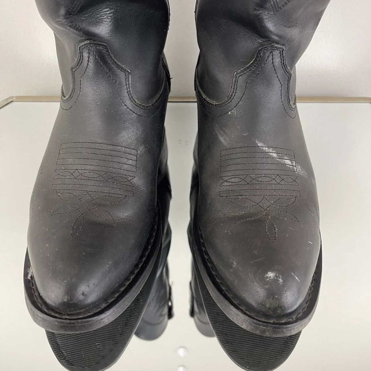 Durango DURANGO Oiled Black Leather Mens 11" Western Cowboy Boots Size US 9 / EU 42 - 7 Thumbnail