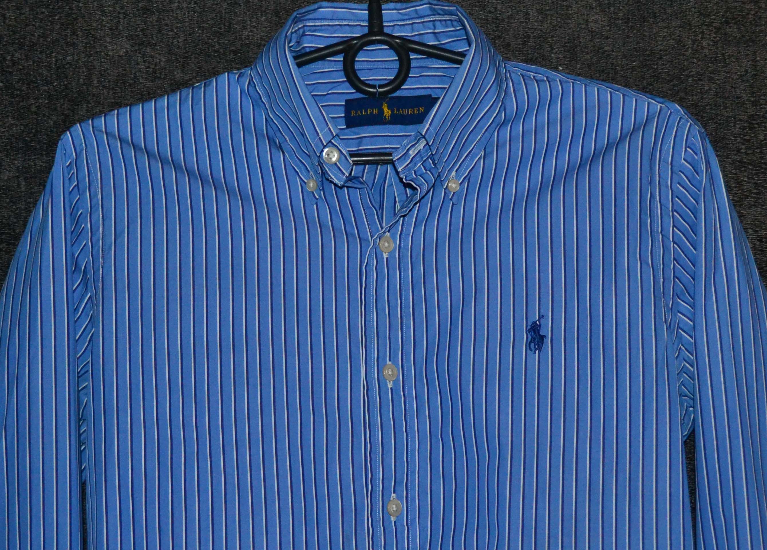 Polo Ralph Lauren × Vintage Polo Ralph Lauren Stripes White / Blue Shirt Size US S / EU 44-46 / 1 - 1 Thumbnail