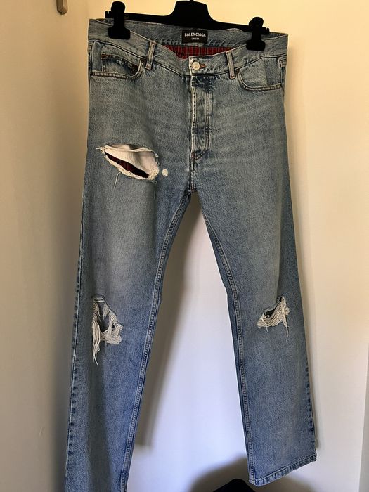 Balenciaga Balenciaga Distressed Boxer Lined Denim Jeans | Grailed