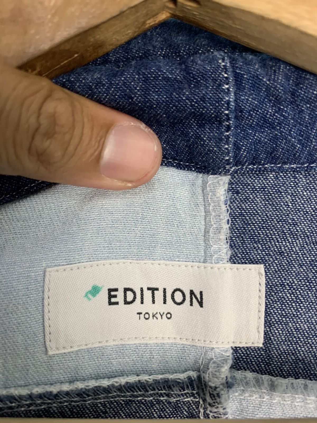 Japanese Brand × Vintage 🔥Rare Design Patchwork Jeans Shirt button up Size US M / EU 48-50 / 2 - 9 Thumbnail