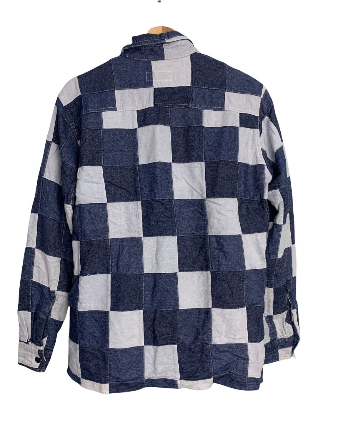 Japanese Brand × Vintage 🔥Rare Design Patchwork Jeans Shirt button up Size US M / EU 48-50 / 2 - 2 Thumbnail