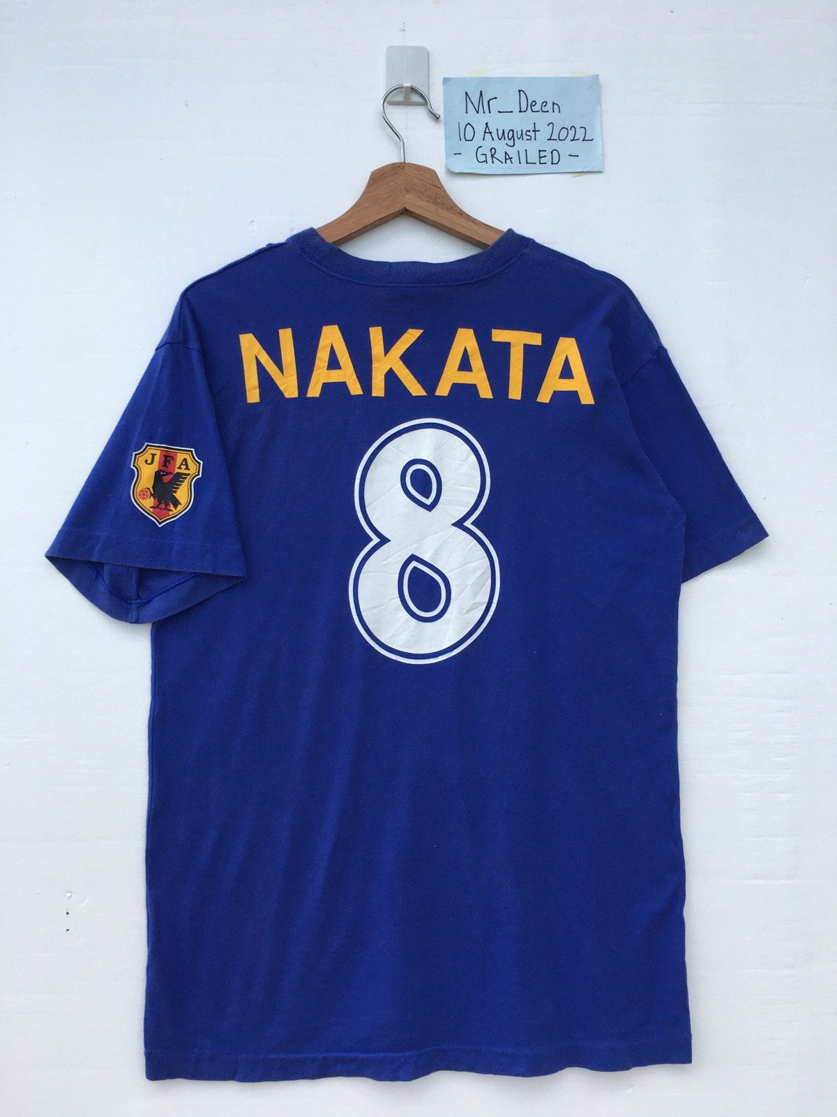 image of Vintage Nakata Japan Football Association Tshirt in Blue, Men's (Size Medium)