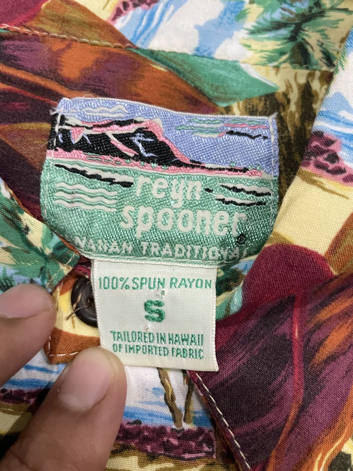 Reyn Spooner 80's Reyn Spooner Hawaiian Shirt Peggy Chun Art Surf Quiver Size US L / EU 52-54 / 3 - 7 Thumbnail