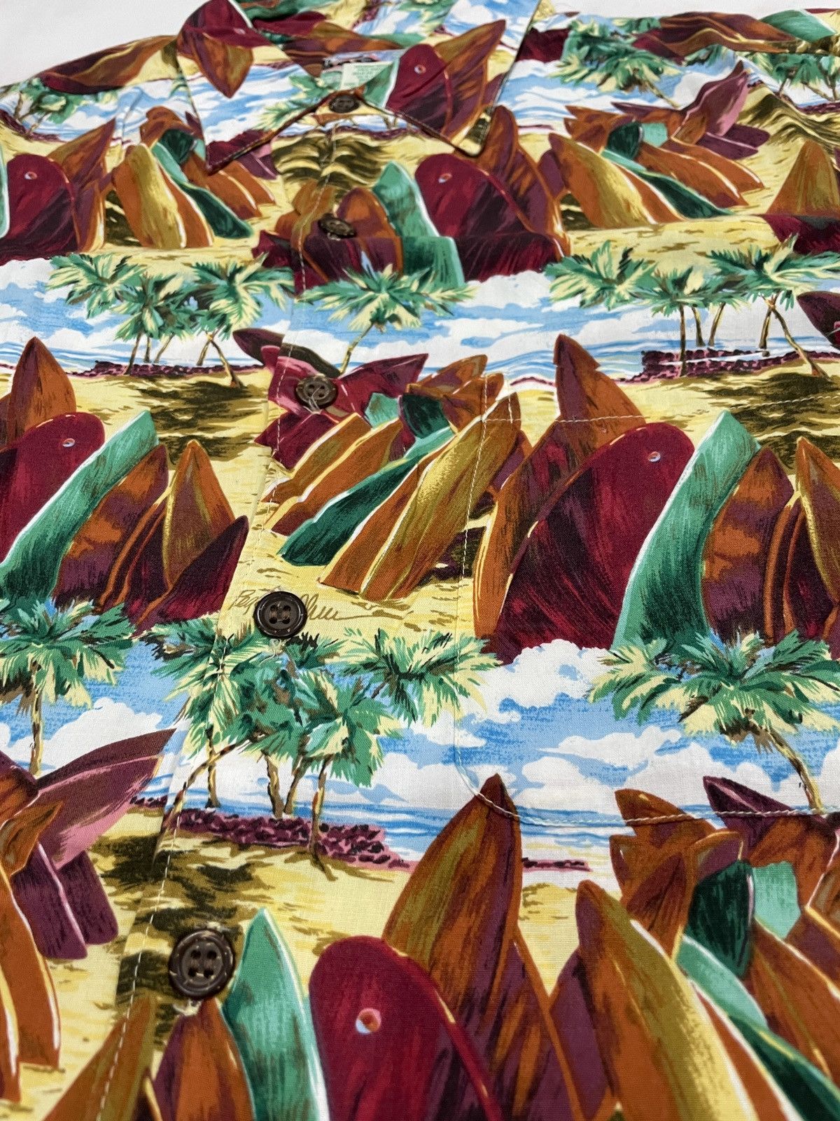 Reyn Spooner 80's Reyn Spooner Hawaiian Shirt Peggy Chun Art Surf Quiver Size US L / EU 52-54 / 3 - 5 Thumbnail
