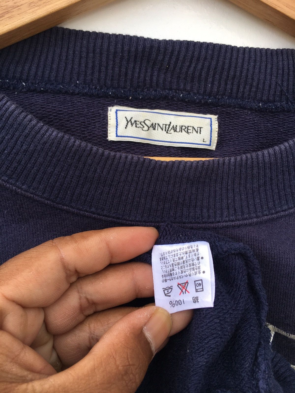 Yves Saint Laurent Vintage Yves Saint Laurent YSL Spellout Sweatshirt Size US L / EU 52-54 / 3 - 12 Thumbnail
