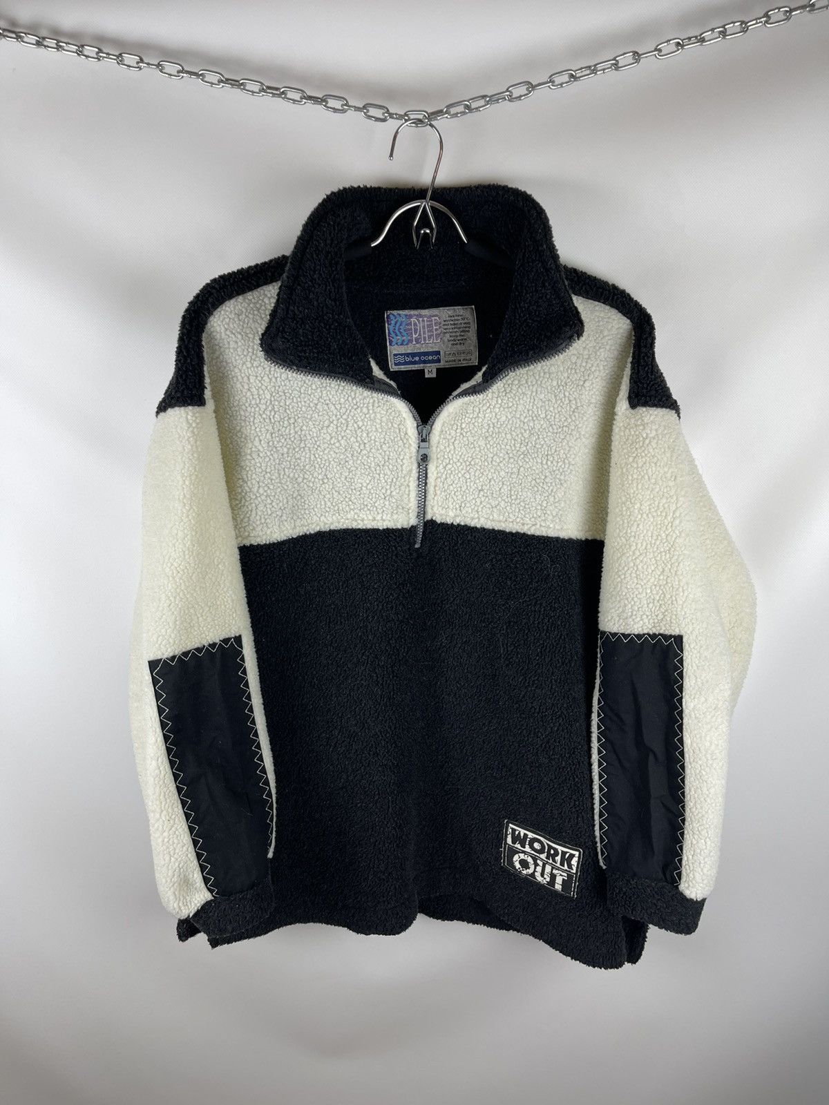Japanese Brand Deep Pile blue ocean made in Italy 1/4 zipped jacket workout Size US M / EU 48-50 / 2 - 1 Thumbnail