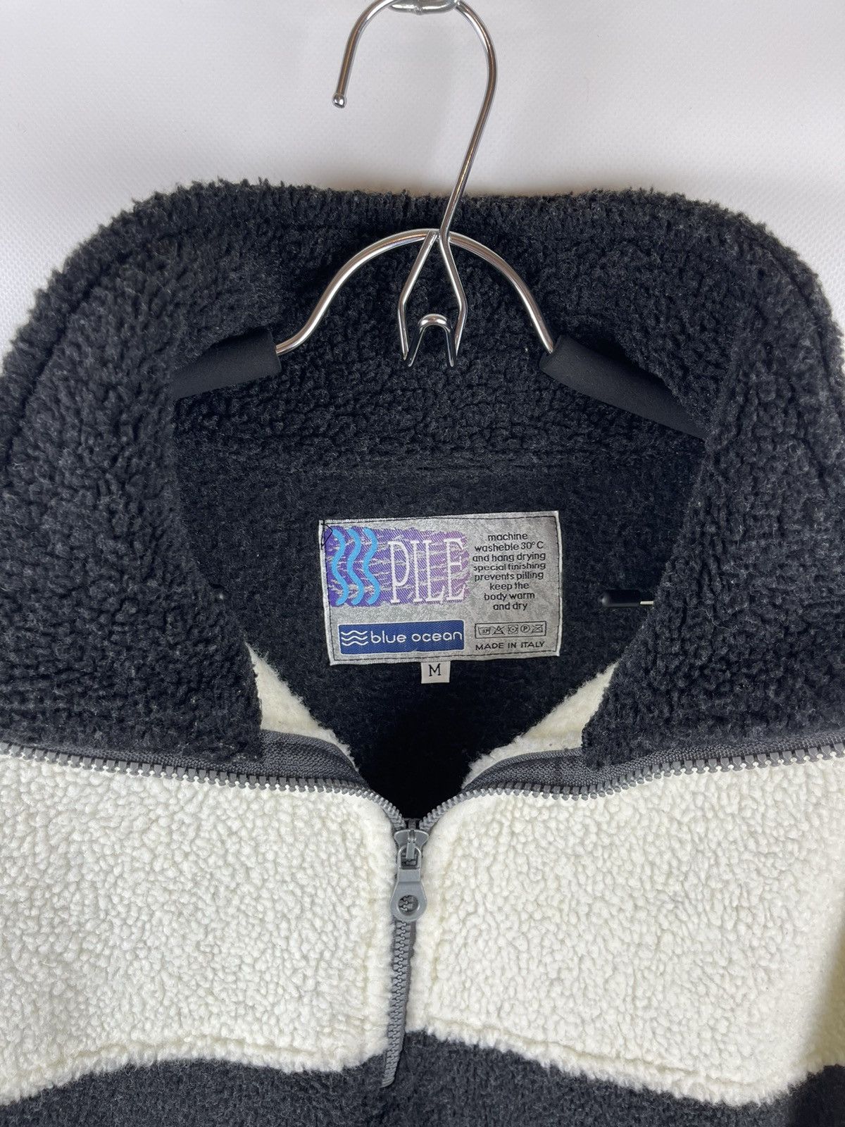 Japanese Brand Deep Pile blue ocean made in Italy 1/4 zipped jacket workout Size US M / EU 48-50 / 2 - 6 Thumbnail