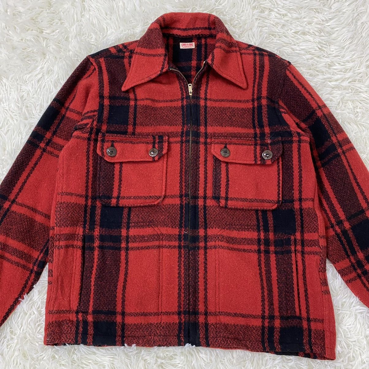 Vintage ONE O ONE WORKWEAR WOOL TARTAN DESIGN ZIPPER JACKET Size US M / EU 48-50 / 2 - 4 Thumbnail