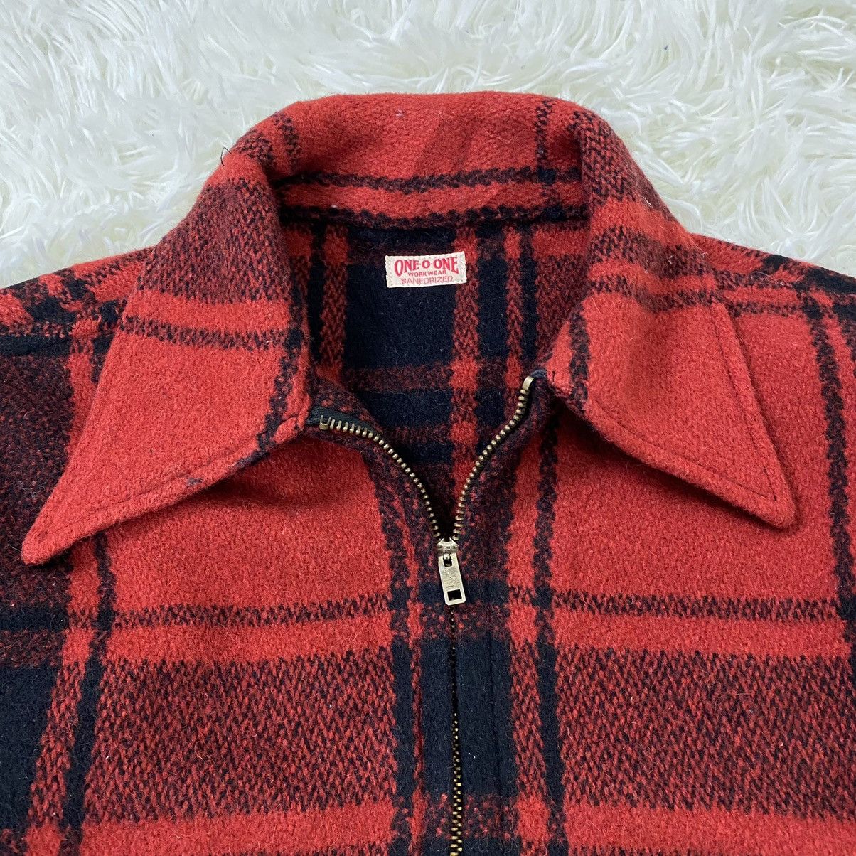 Vintage ONE O ONE WORKWEAR WOOL TARTAN DESIGN ZIPPER JACKET Size US M / EU 48-50 / 2 - 7 Thumbnail